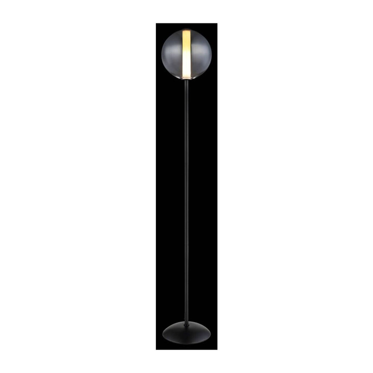 GLOBO Moderne Stehlampe in Mattschwarz mit Opal Rauch Glas und integriertem warmweißem LED-Licht, Höhe: 152 cm, Durchmesser: 25 cm - Bild 2