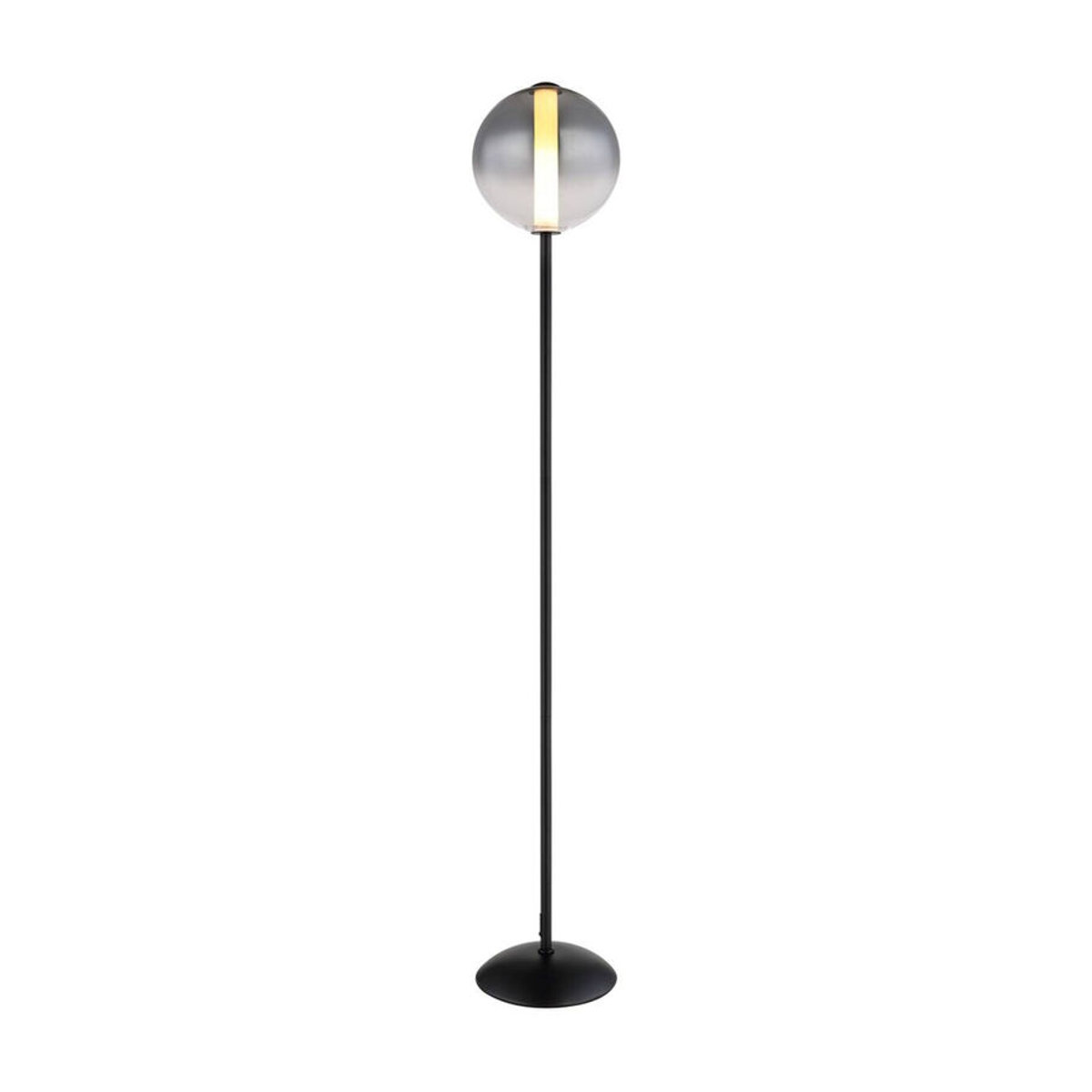 GLOBO Moderne Stehlampe in Mattschwarz mit Opal Rauch Glas und integriertem warmweißem LED-Licht, Höhe: 152 cm, Durchmesser: 25 cm - Bild 3