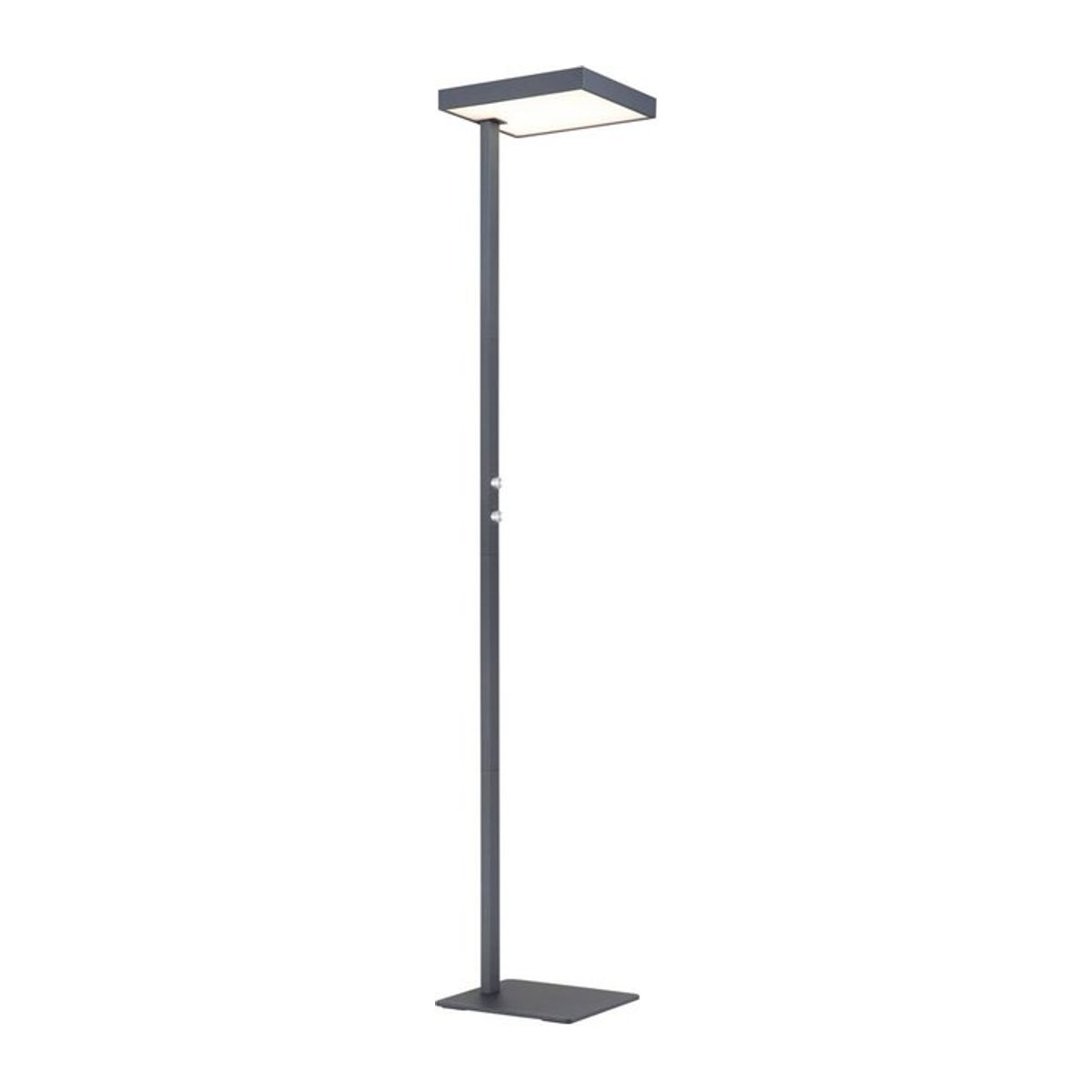 GLOBO Moderne Stehlampe in Schwarz und Anthrazit aus Metall und Aluminium mit Opal-Diffusor, B/H/T: 28 x 184,8 x 40 cm, 2 LED-Brennstellen - Bild 1