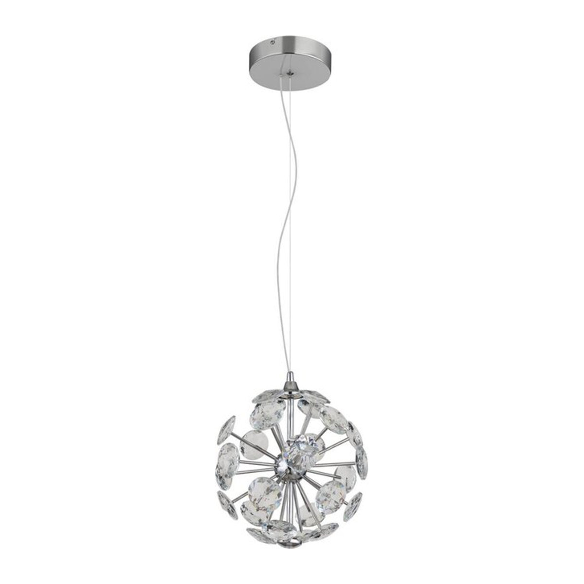 GLOBO Pendelleuchte aus Metall in Chrom, modernes LED-Design, Höhe: 150 cm, Durchmesser: 28 cm - Bild 1