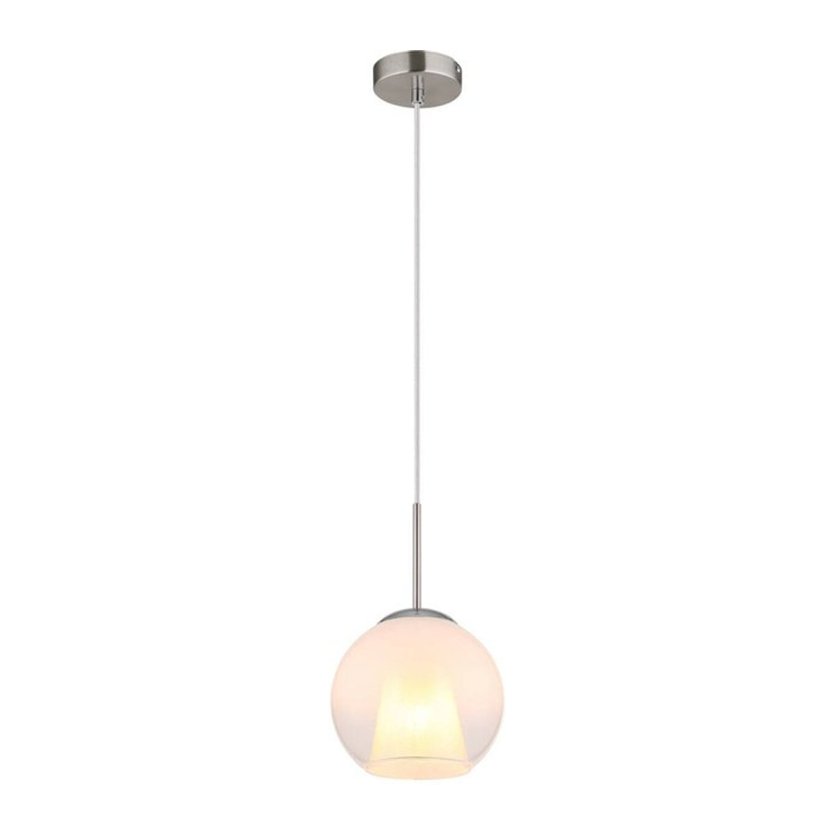 GLOBO Pendelleuchte BARRY 15749NH in Nickel matt mit Opalglas, E27, Höhe: 120 cm, Durchmesser: 20 cm - Bild 1