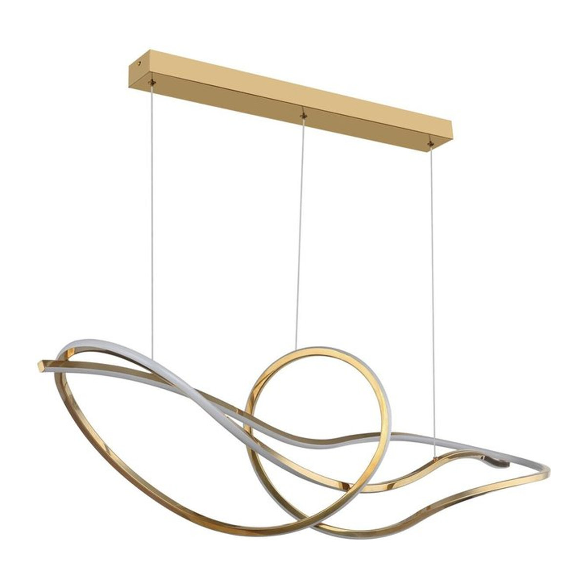 GLOBO Pendelleuchte Craft Gold Opal aus Edelstahl und Metall, Modern, B/H: 110 x 120 cm - Bild 1