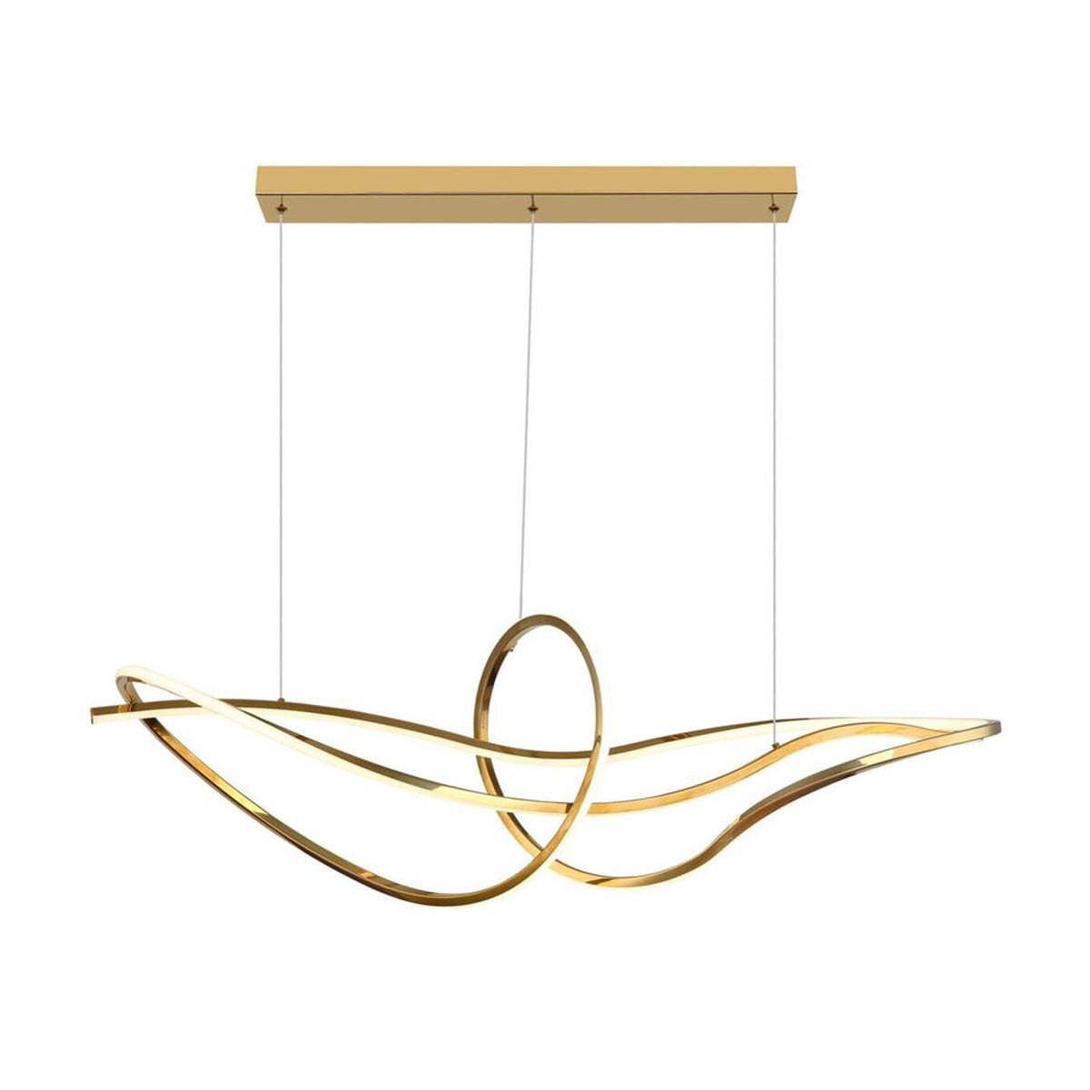 GLOBO Pendelleuchte Craft Gold Opal aus Edelstahl und Metall, Modern, B/H: 110 x 120 cm - Bild 2