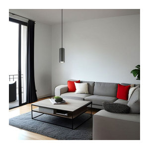 Globo Pendelleuchte Grau aus Metall, Zylindrische Hängeleuchte für Esstisch und Wohnzimmer, 1x GU10, Durchmesser: 25 cm, Höhe: 120 cm
