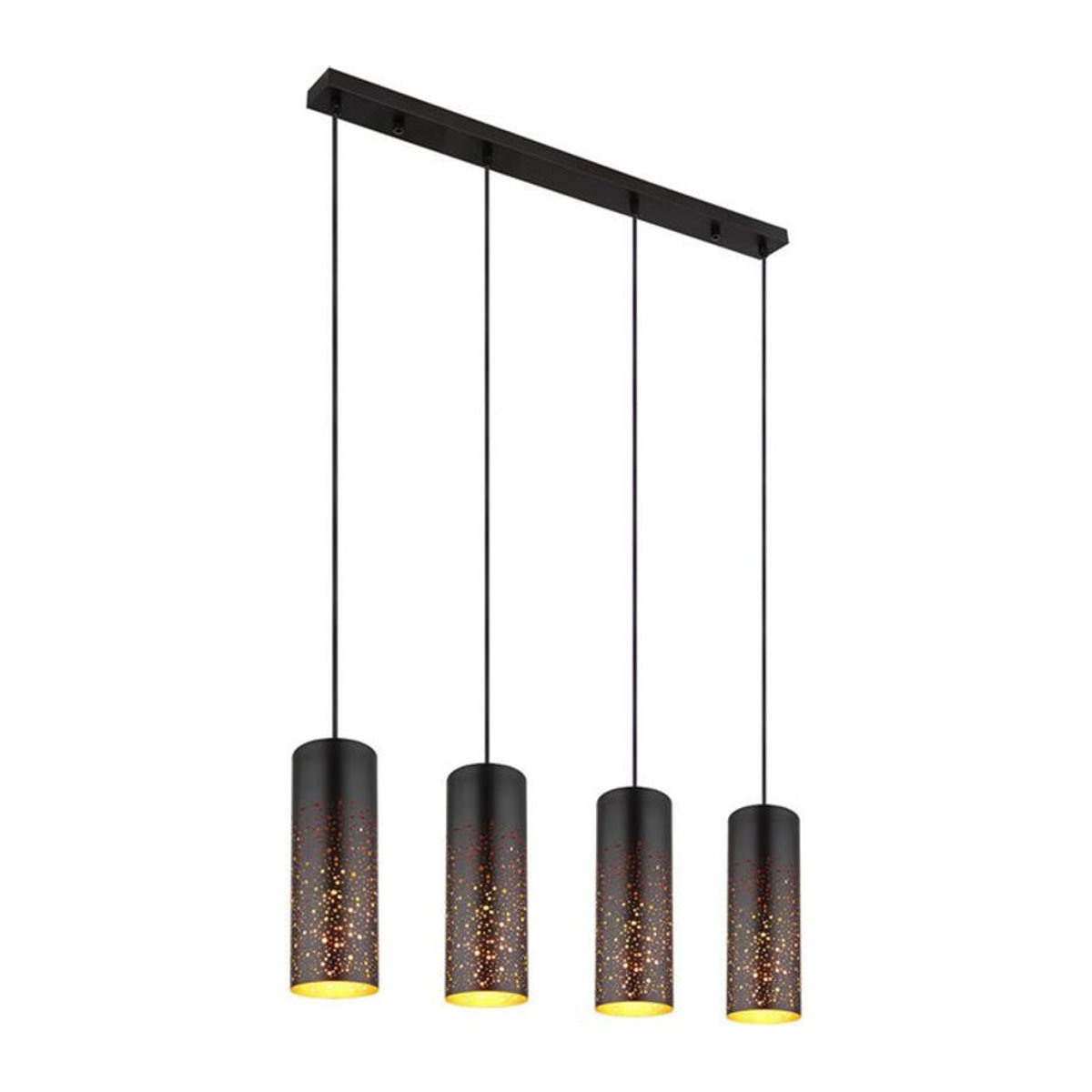 Globo Pendelleuchte in Schwarz, Modernes Design aus Metall und Glas, E27, B/H/T: 10 x 150 x 80 cm - Bild 1