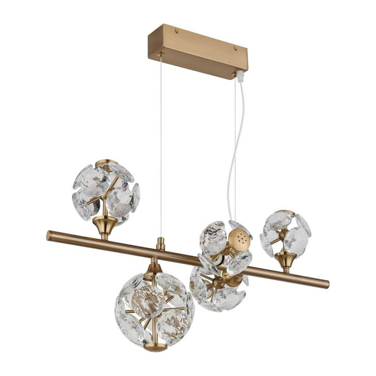 GLOBO Pendelleuchte Modern aus Metall in Gold und Klar mit warmweißem LED-Licht B/H/T: 31 x 150 x 61 cm - Bild 1
