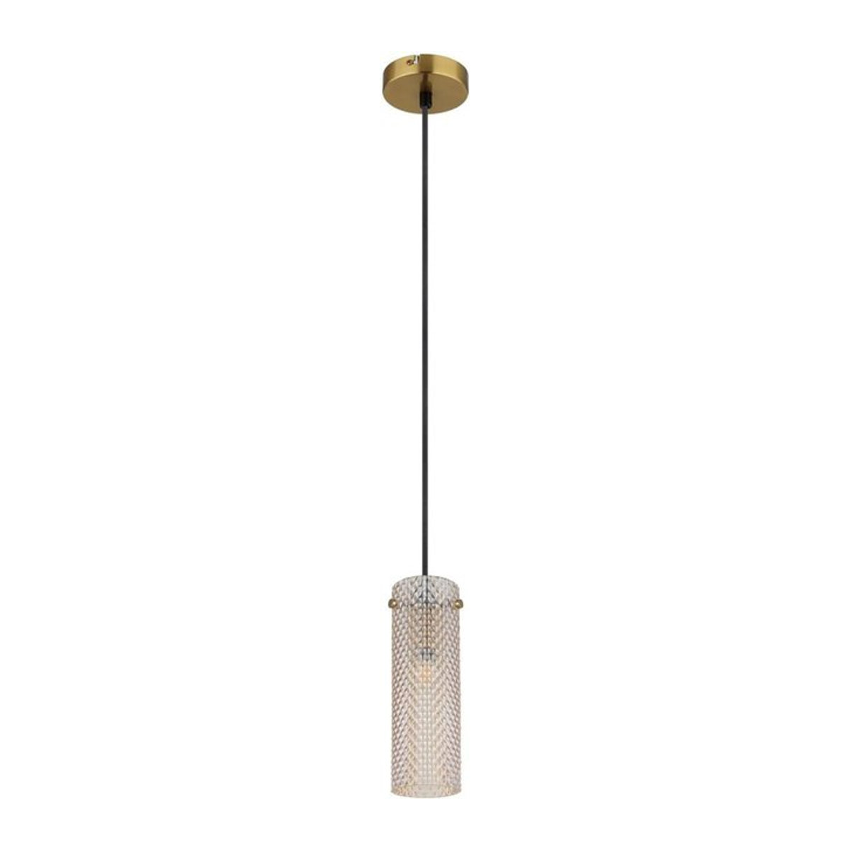 GLOBO Pendelleuchte Modern in Amber Gold aus Metall und Glas mit E14 Fassung, Höhe: 120 cm, Durchmesser: 10 cm - Bild 1