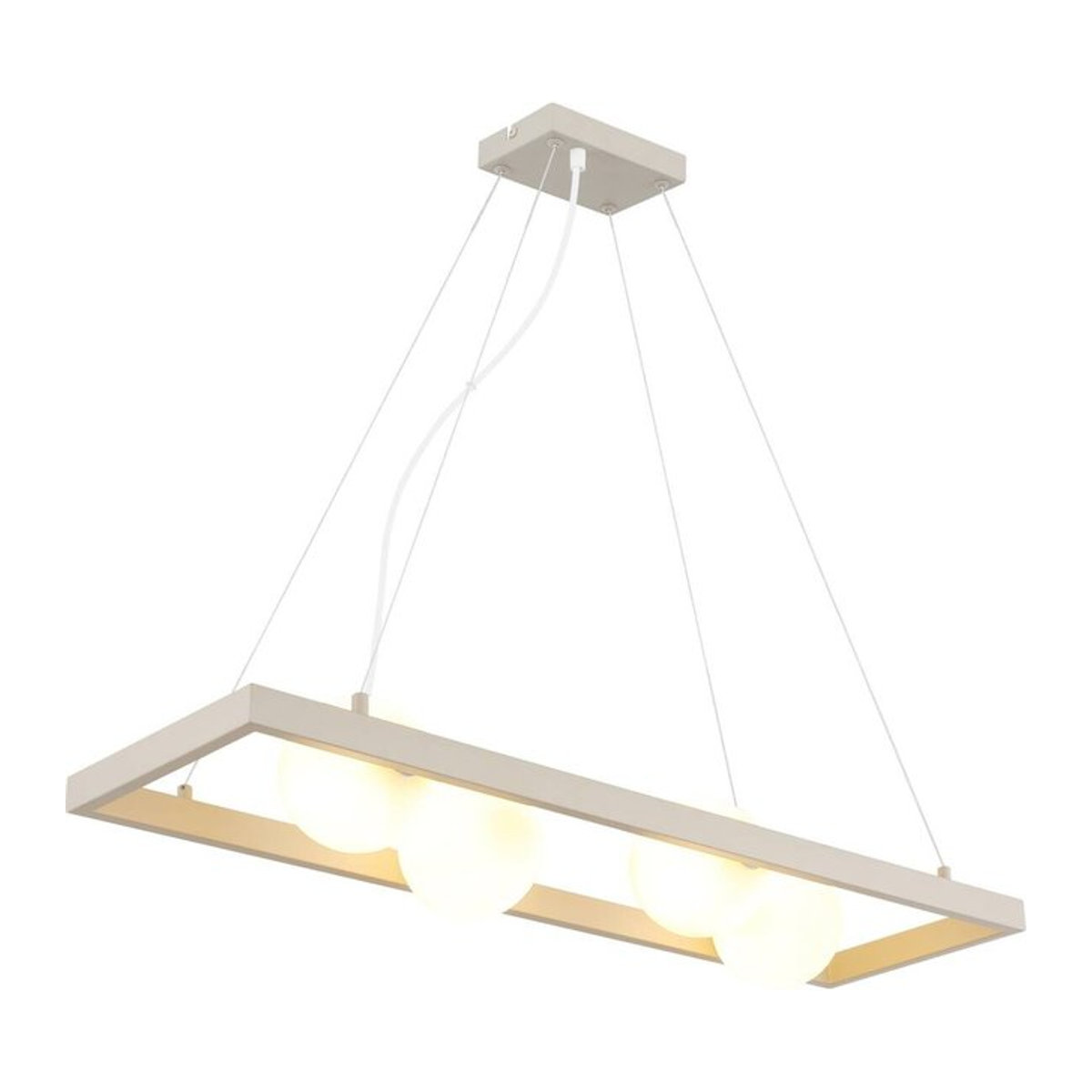 GLOBO Pendelleuchte Modern in Beige aus Metall und Opalglas mit 4 G9 Brennstellen, B: 24 cm, H: 150 cm, T: 84 cm - Bild 1