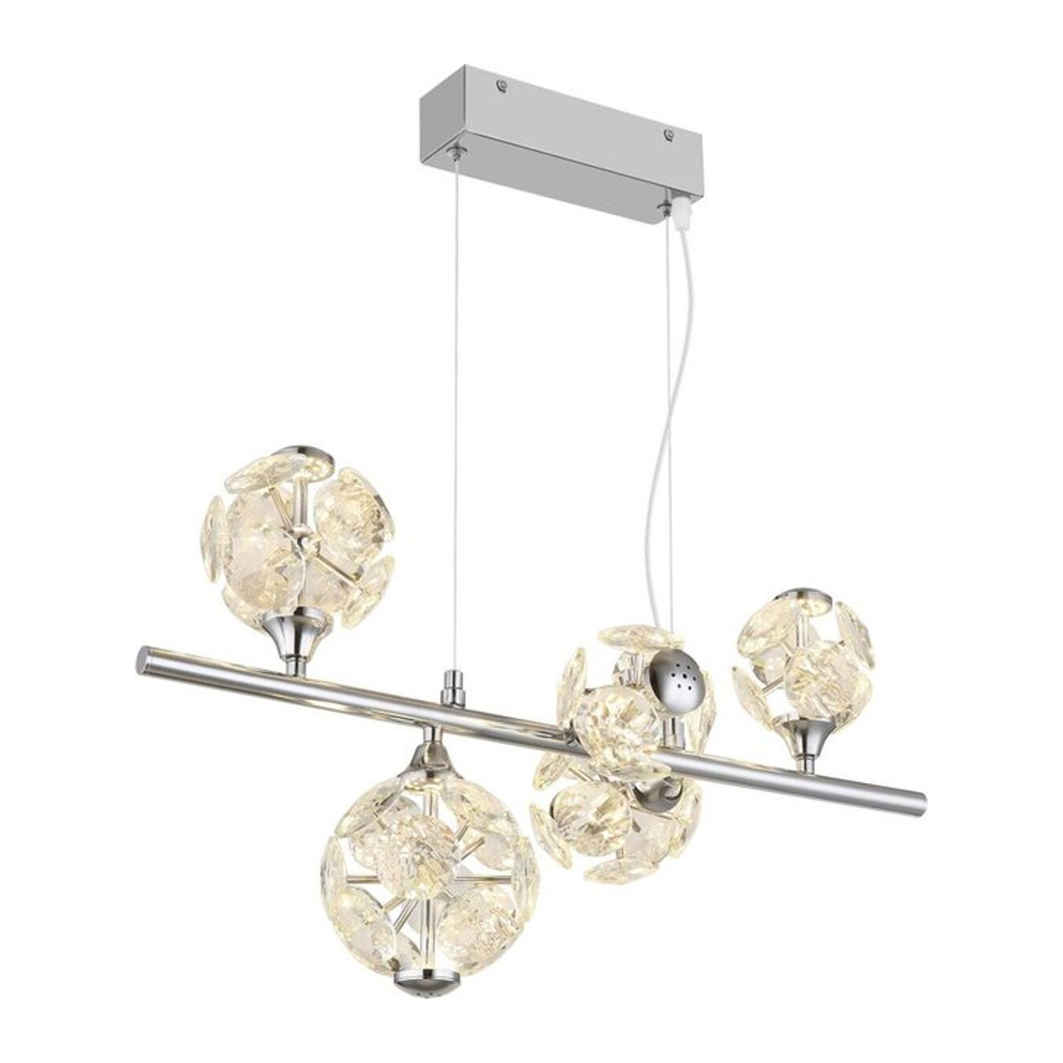 GLOBO Pendelleuchte Modern in Chrom aus Metall und Glas mit warmweißem LED-Licht - Bild 1