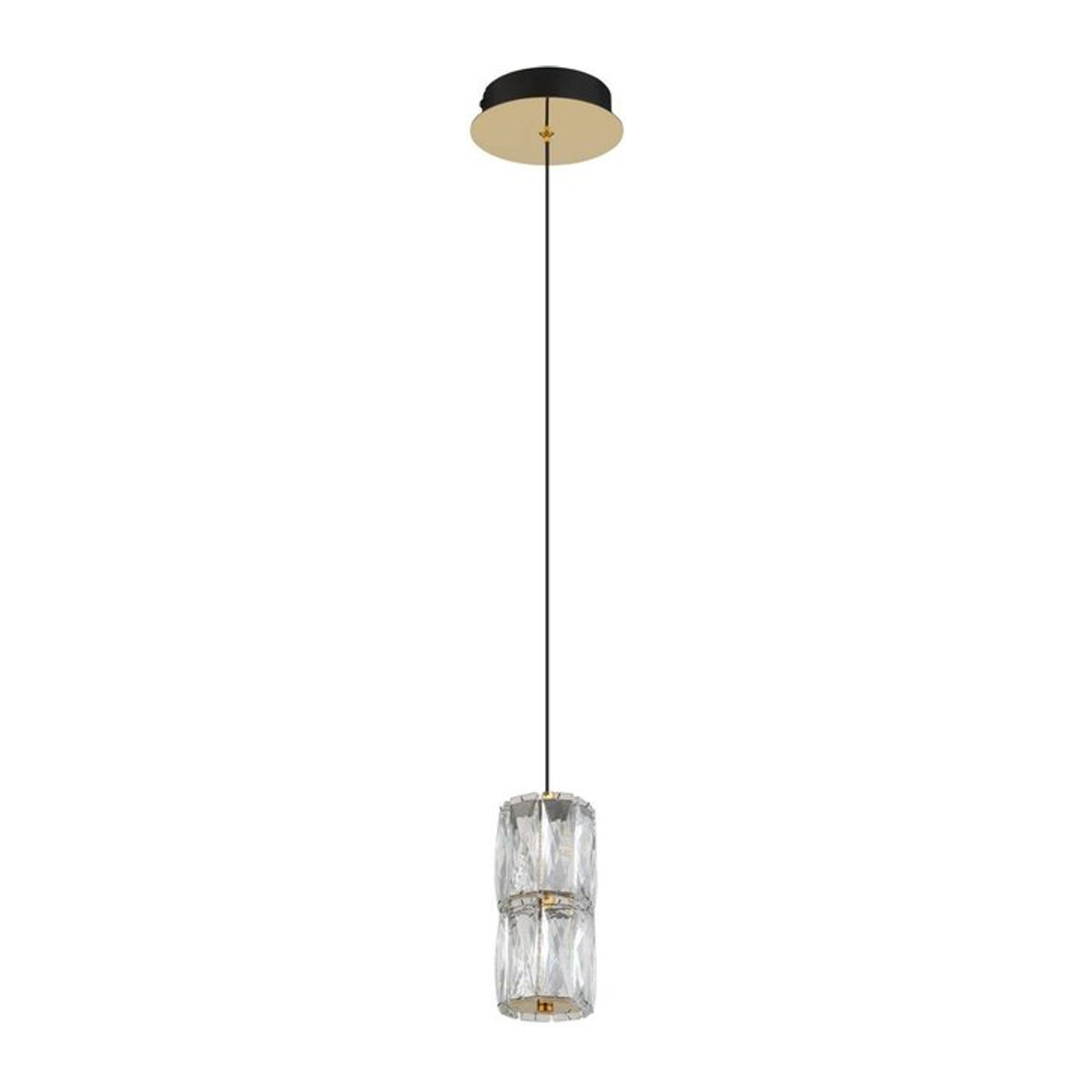 GLOBO Pendelleuchte Modern in Gold und Schwarz mit Glas, Höhe: 150 cm, Durchmesser: 14 cm - Bild 1