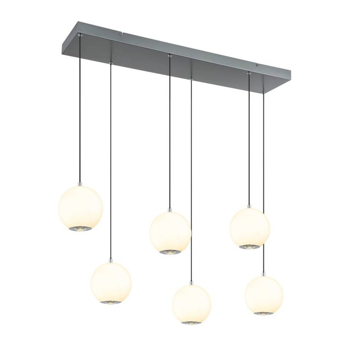 GLOBO Pendelleuchte Modern in Grau mit Opalglas und Metall, B/H/T: 30 x 150 x 97,5 cm - Bild 1