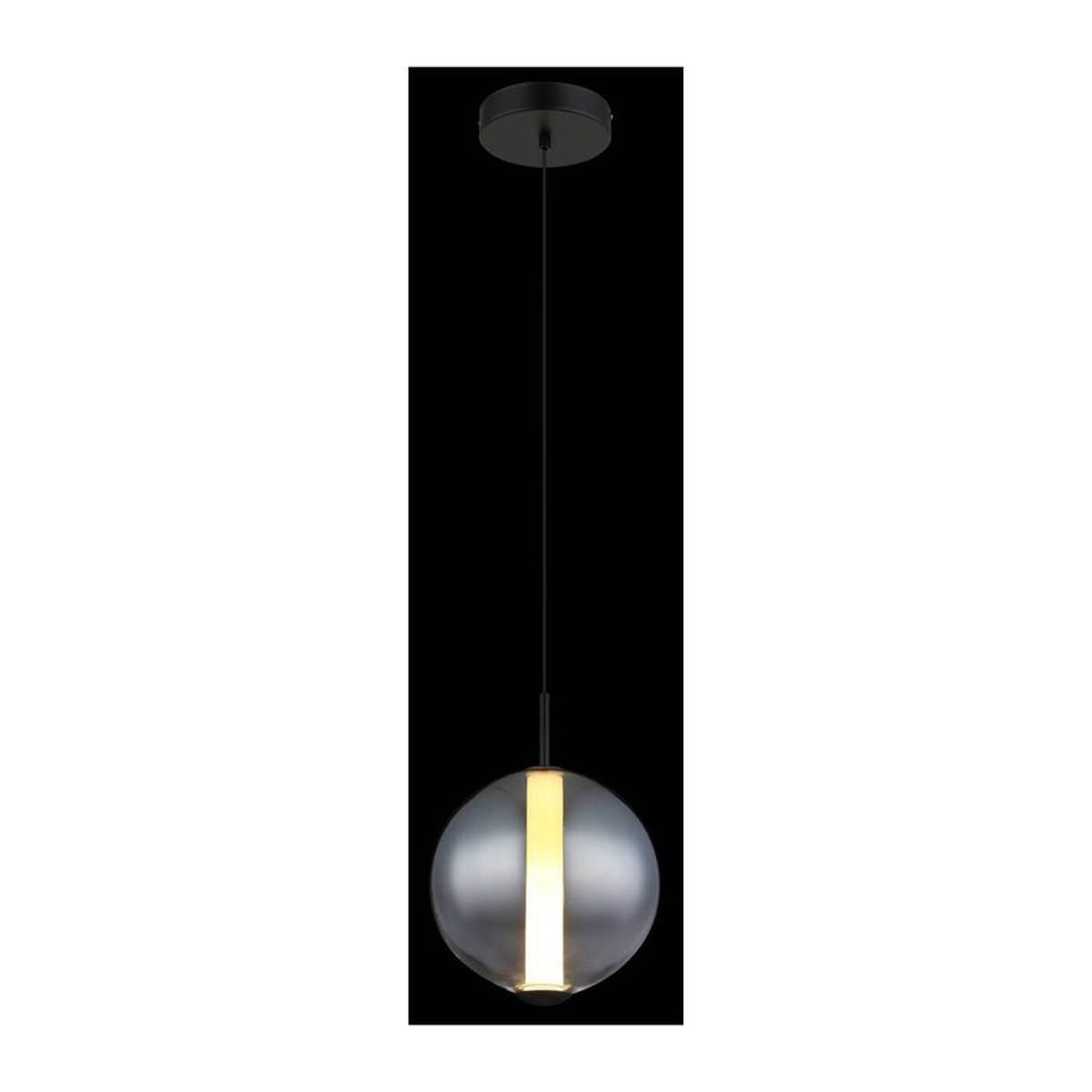 GLOBO Pendelleuchte Modern in Schwarz aus Metall und Glas mit LED in Warmweiß, Höhe: 120 cm, Durchmesser: 25 cm - Bild 2