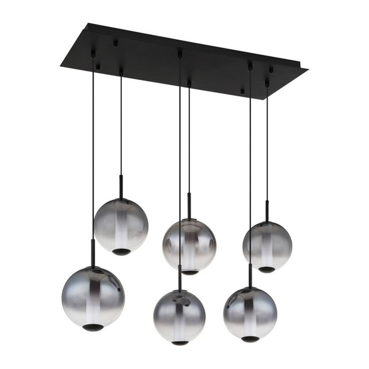 GLOBO Pendelleuchte Modern in Schwarz mit Glas und Metall, LED Warmweiß, Breite: 100 cm, Höhe: 120 cm - Bild 1