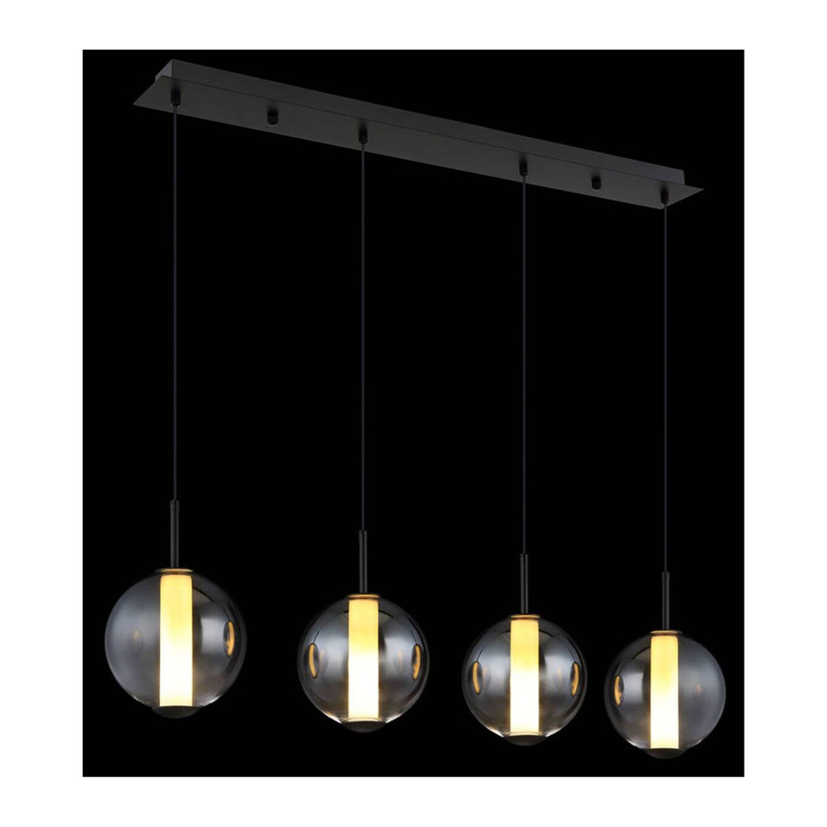 GLOBO Pendelleuchte Modern in Schwarz mit Opal Glas und Metall, Warmweißes LED-Licht, B: 99 cm, H: 120 cm - Bild 3