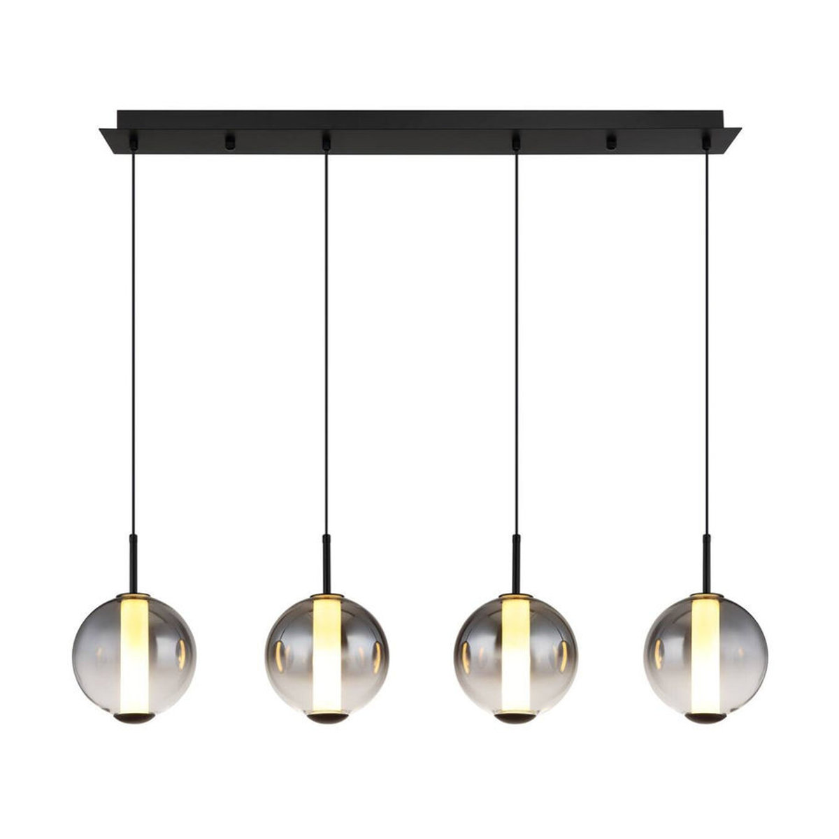 GLOBO Pendelleuchte Modern in Schwarz mit Opal Glas und Metall, Warmweißes LED-Licht, B: 99 cm, H: 120 cm - Bild 4