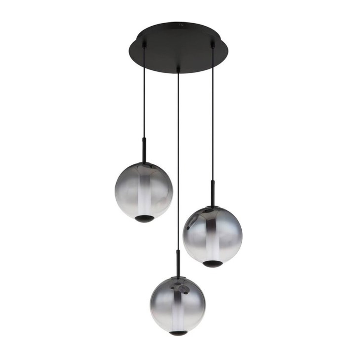 GLOBO Pendelleuchte Modern in Schwarz mit Rauch Opal Glas und Metall, H: 120 cm, Durchmesser: 38 cm - Bild 1