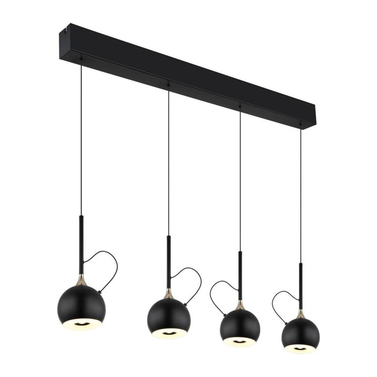 GLOBO Pendelleuchte Modern in Schwarz und Gold aus Metall und Acryl mit integriertem warmweißem LED, B/H/T: 12 x 150 x 93 cm - Bild 1