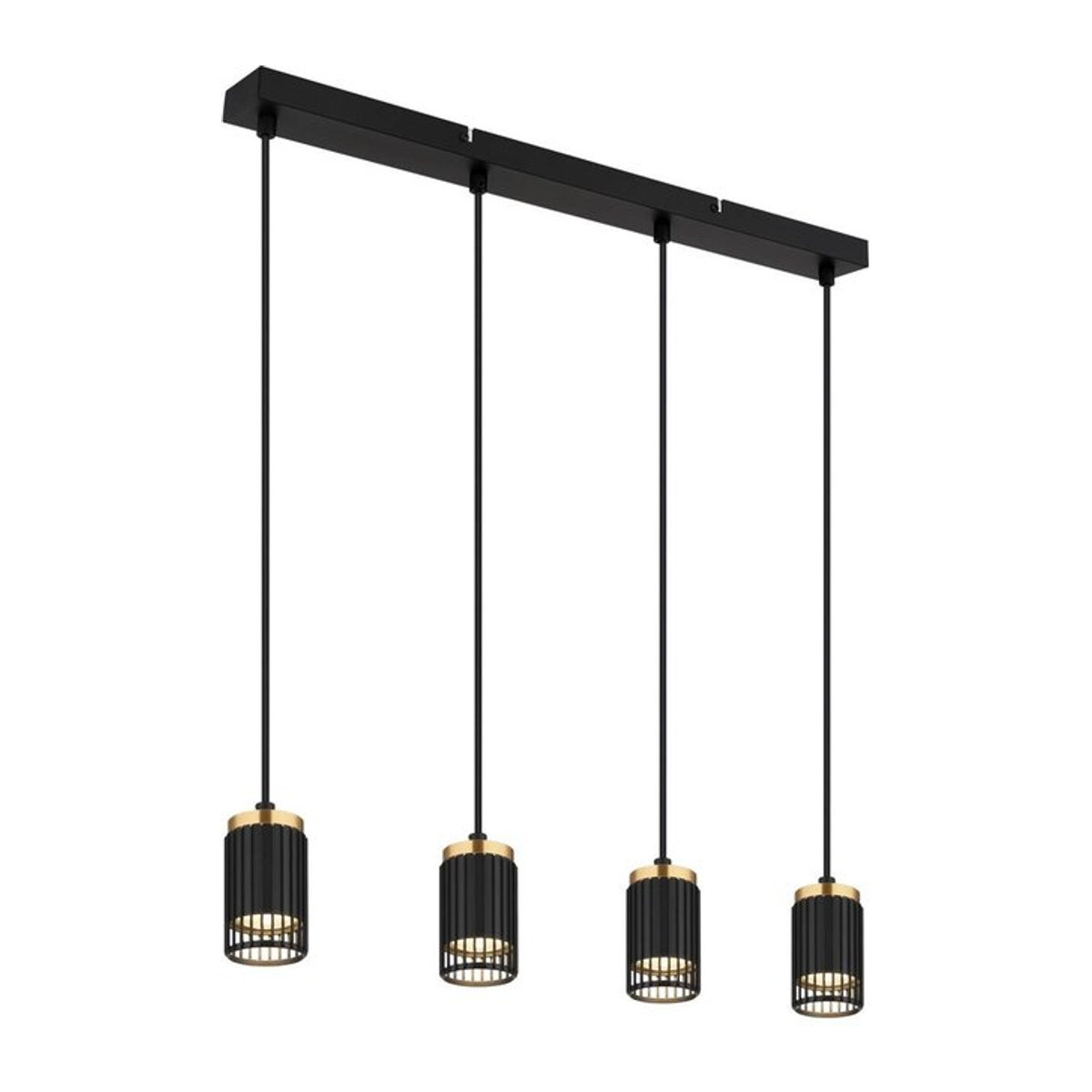 GLOBO Pendelleuchte Modern Industrial in Schwarz aus Metall und Aluminium mit 4 GU10 Fassungen, B/H/T: 6 x 120 x 60 cm - Bild 1