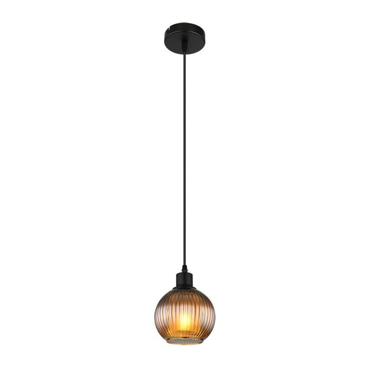 Globo Pendelleuchte Modern Retro in Schwarz und Blau aus Metall und Glas mit E27 Fassung, Höhe: 120 cm, Durchmesser: 15 cm - Bild 2