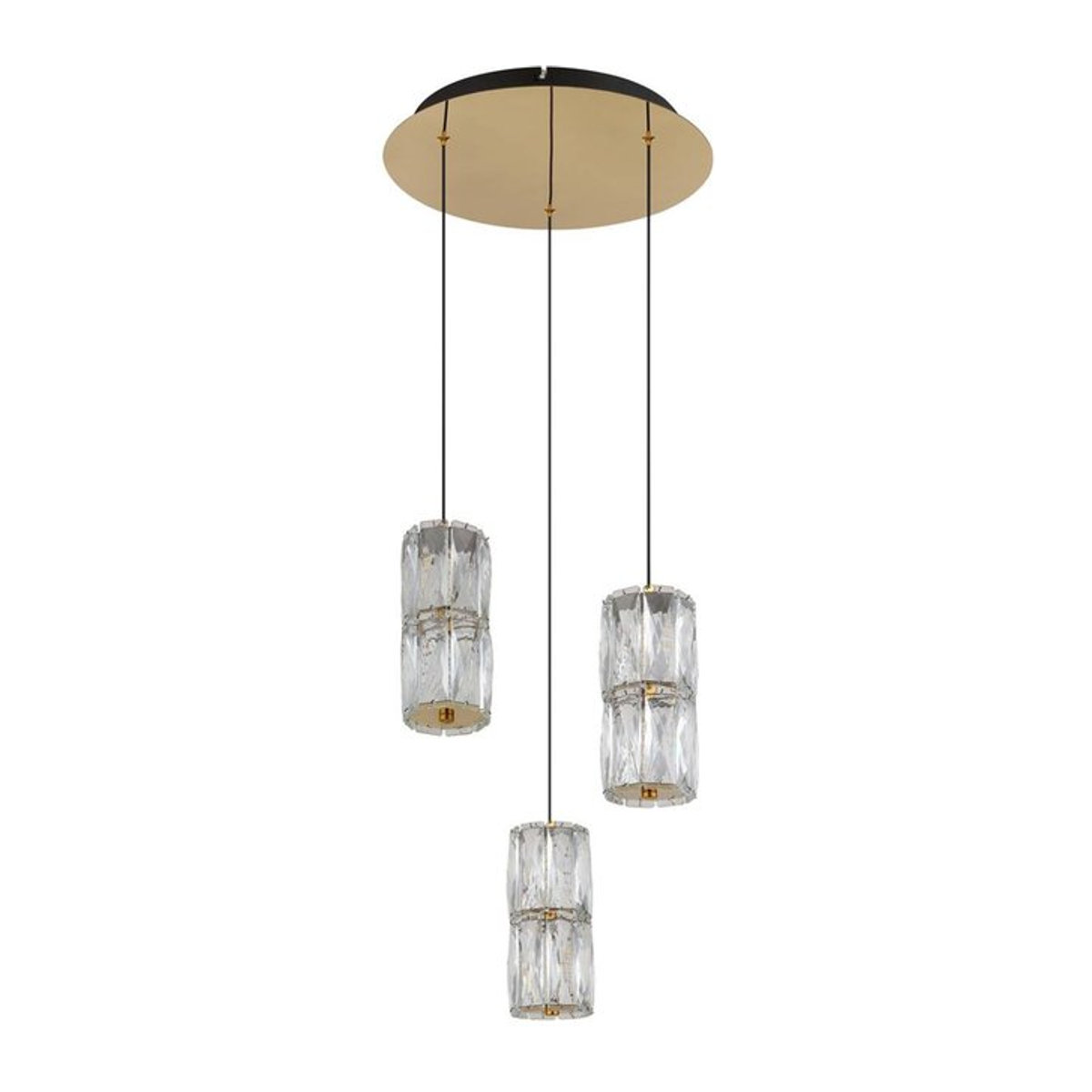 GLOBO Pendelleuchte Modern Retro in Schwarz und Gold aus Glas und Metall, Höhe: 150 cm, Durchmesser: 36 cm - Bild 1