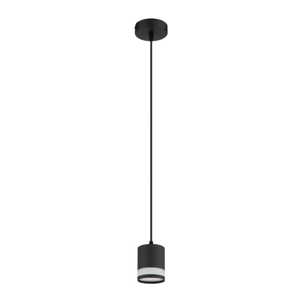 GLOBO Pendelleuchte Modern Schwarz Opal aus Metall und Kunststoff mit integriertem warmweißem LED-Licht, Höhe: 120 cm, Durchmesser: 10 cm - Bild 1