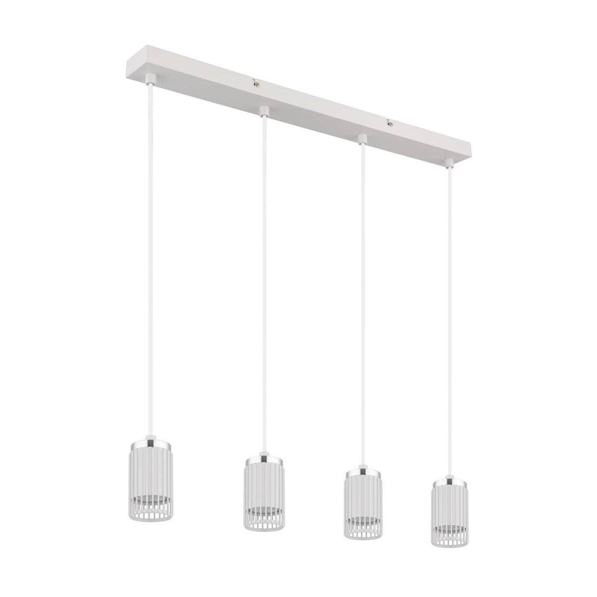 GLOBO Pendelleuchte Weiß aus Aluminium und Metall für 4 GU10 Leuchtmittel B/H/T: 6 x 115,5 x 60 cm - Bild 1