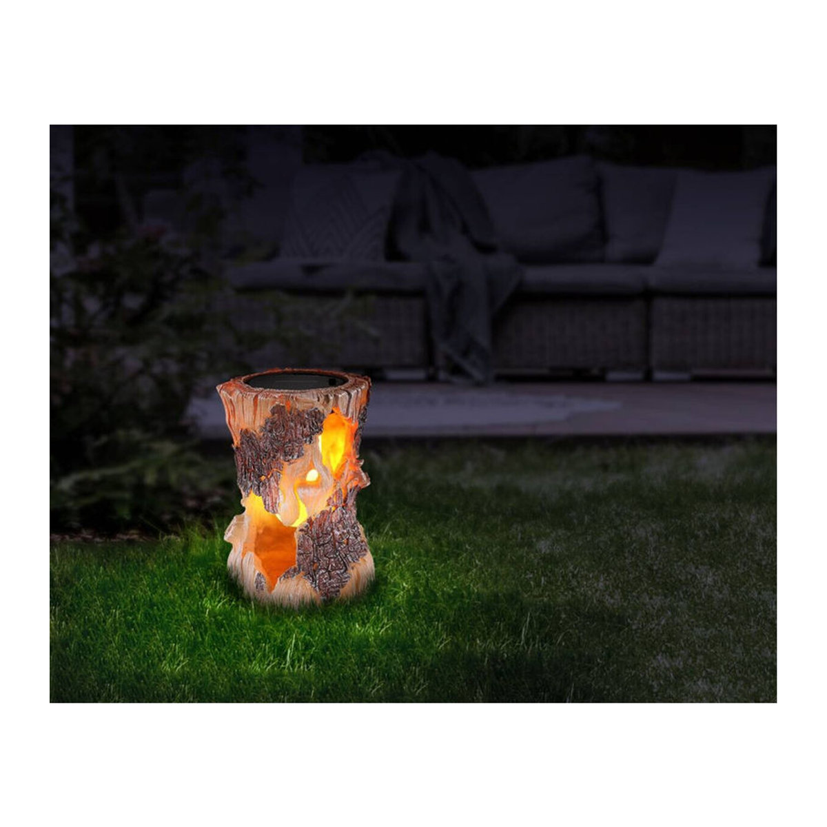 Globo Solarleuchte LED Warmweiß Braun Landhaus Kunststoff B: 19,5 cm, L: 14,5 cm - Bild 2
