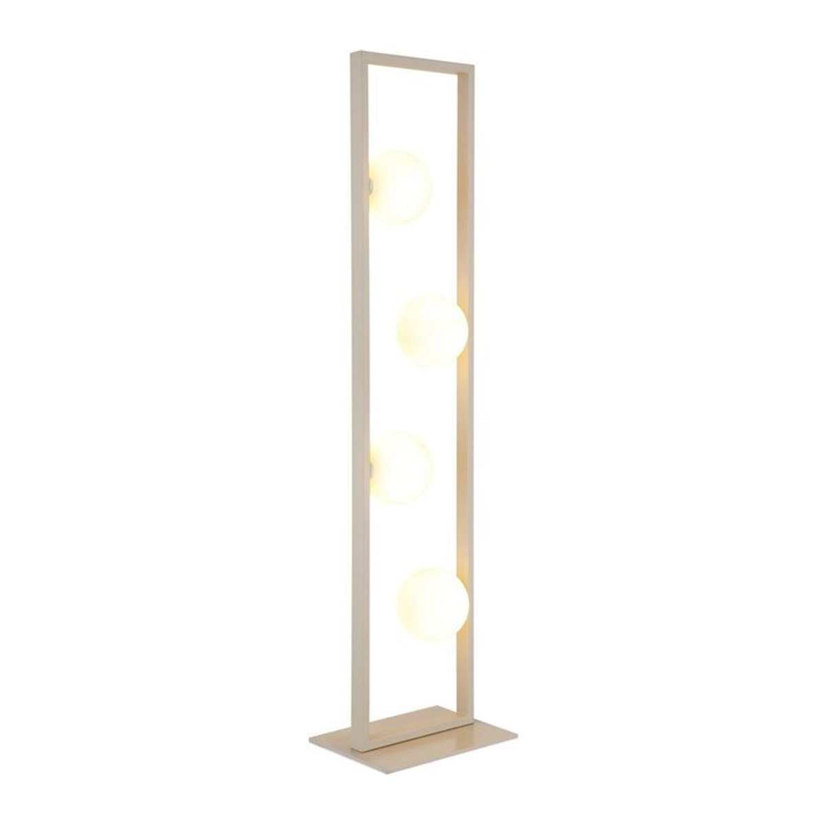 GLOBO Stehlampe aus Metall und Glas in Beige mit Opal Glas, B/T/H: 20 x 28 x 110 cm, G9 Fassung für 4 Leuchtmittel - Bild 1