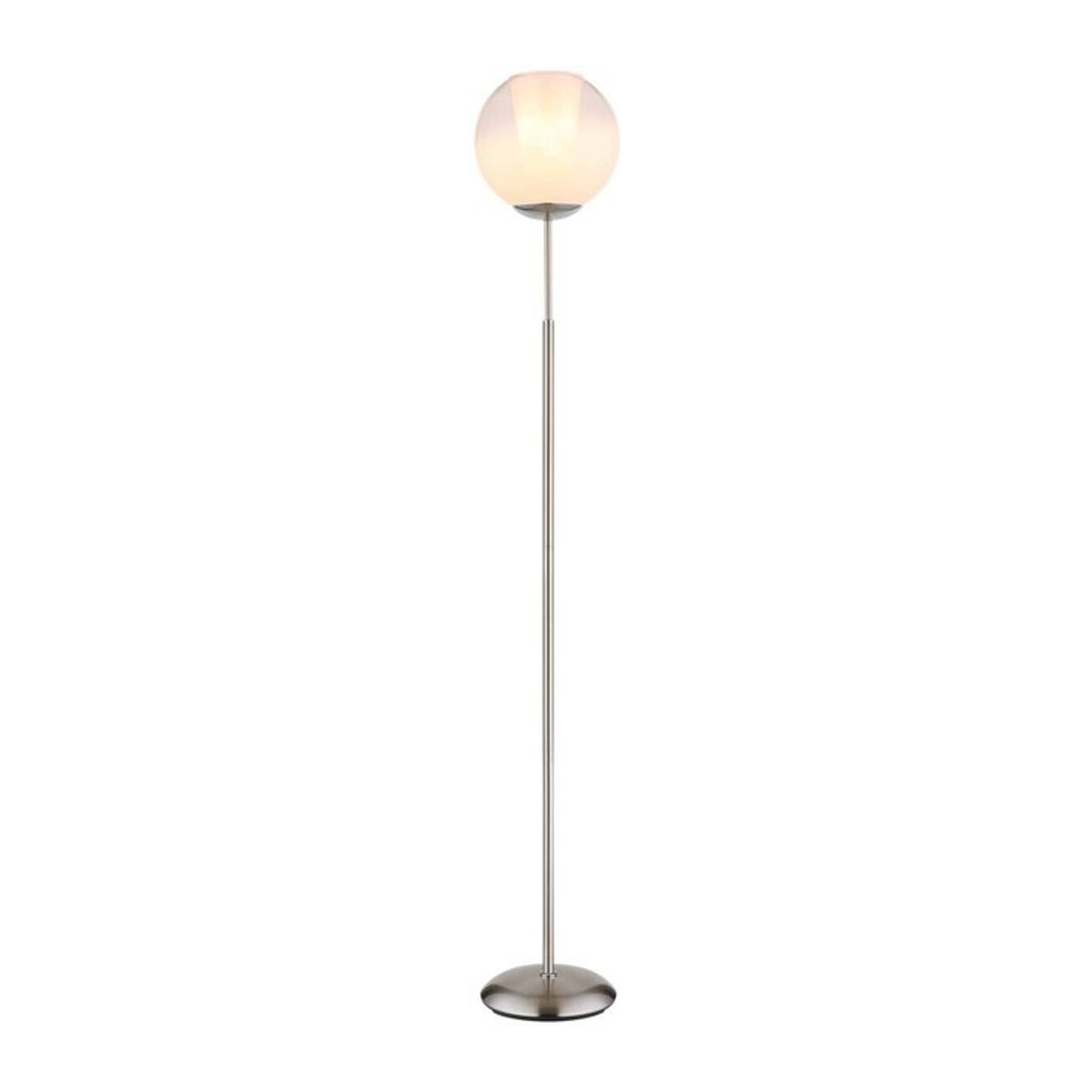 GLOBO Stehlampe BARRY Modern in Nickel matt mit Opalglas, Höhe: 154,5 cm, Durchmesser: 25 cm, E27 Fassung - Bild 1