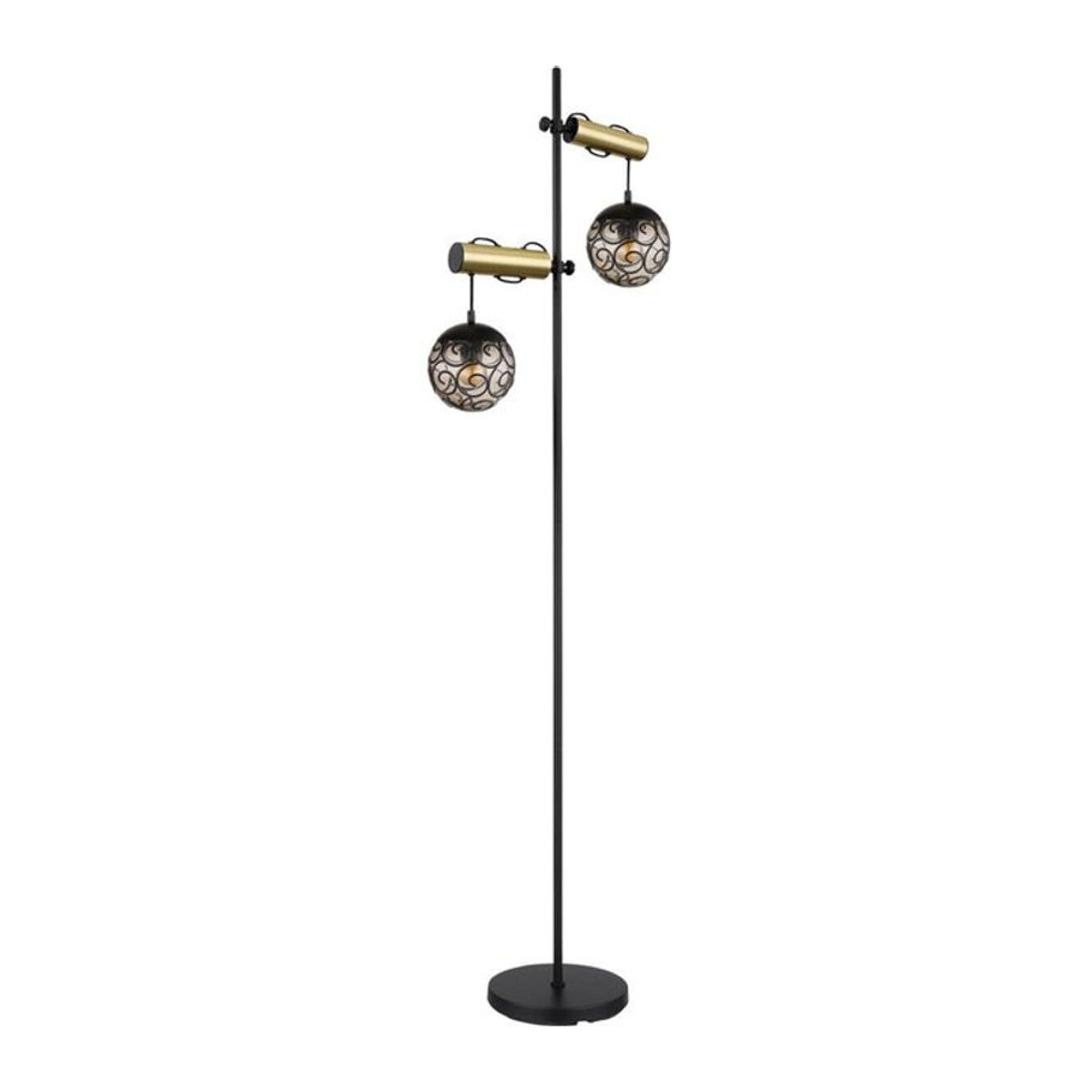 GLOBO Stehleuchte Fitz Modern in Rauch mit 2 E27 Fassungen aus Metall und Kunststoff B/H/T: 51 x 168 x 25 cm - Bild 1
