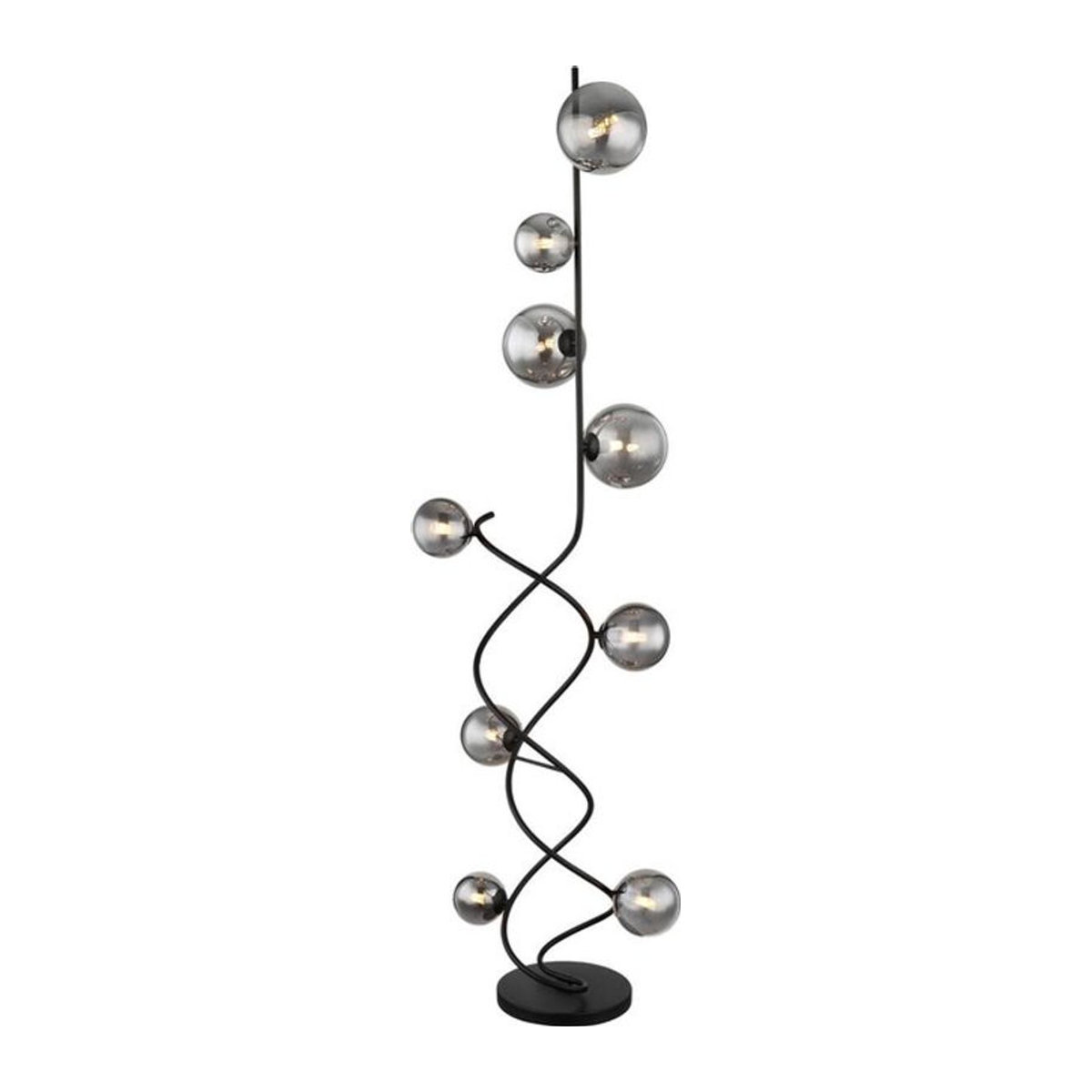 Globo Stehleuchte in Schwarz aus Metall und Glas mit 9 G9 Leuchtmitteln, moderne Kugelleuchte, B/H/T: 40 x 162 x 42,5 cm - Bild 1