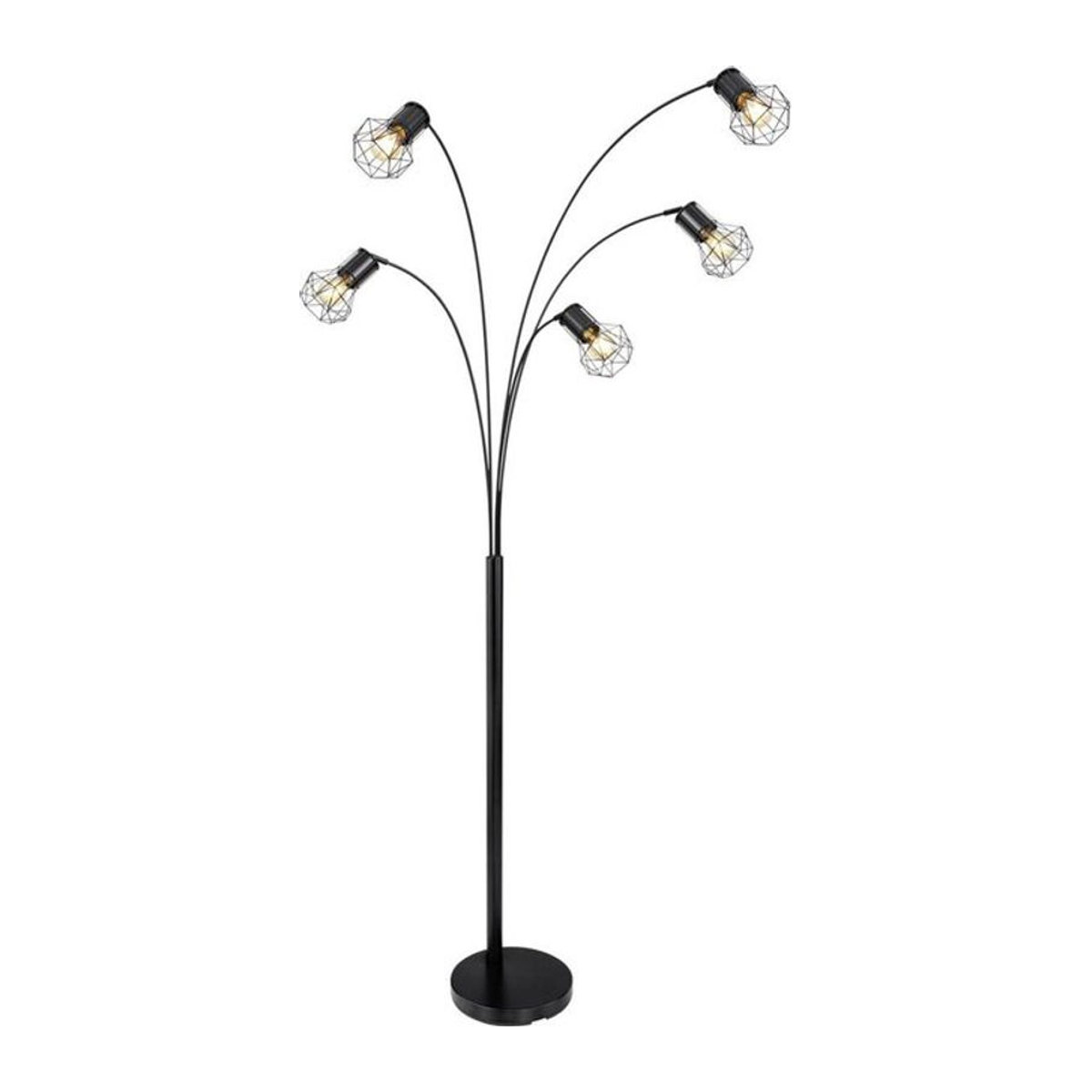 GLOBO Stehleuchte Priska Modern Industrial Schwarz Metall E27 B/H/T: 74 x 204 x 80 cm - Bild 1