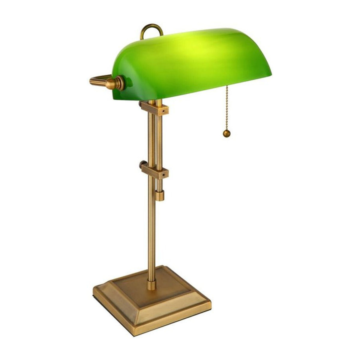 Globo Tischlampe Antique im Retro-Stil aus Metall und Glas in Grün und Weiß, E27, B/H/T: 25 x 56 x 26,5 cm - Bild 1