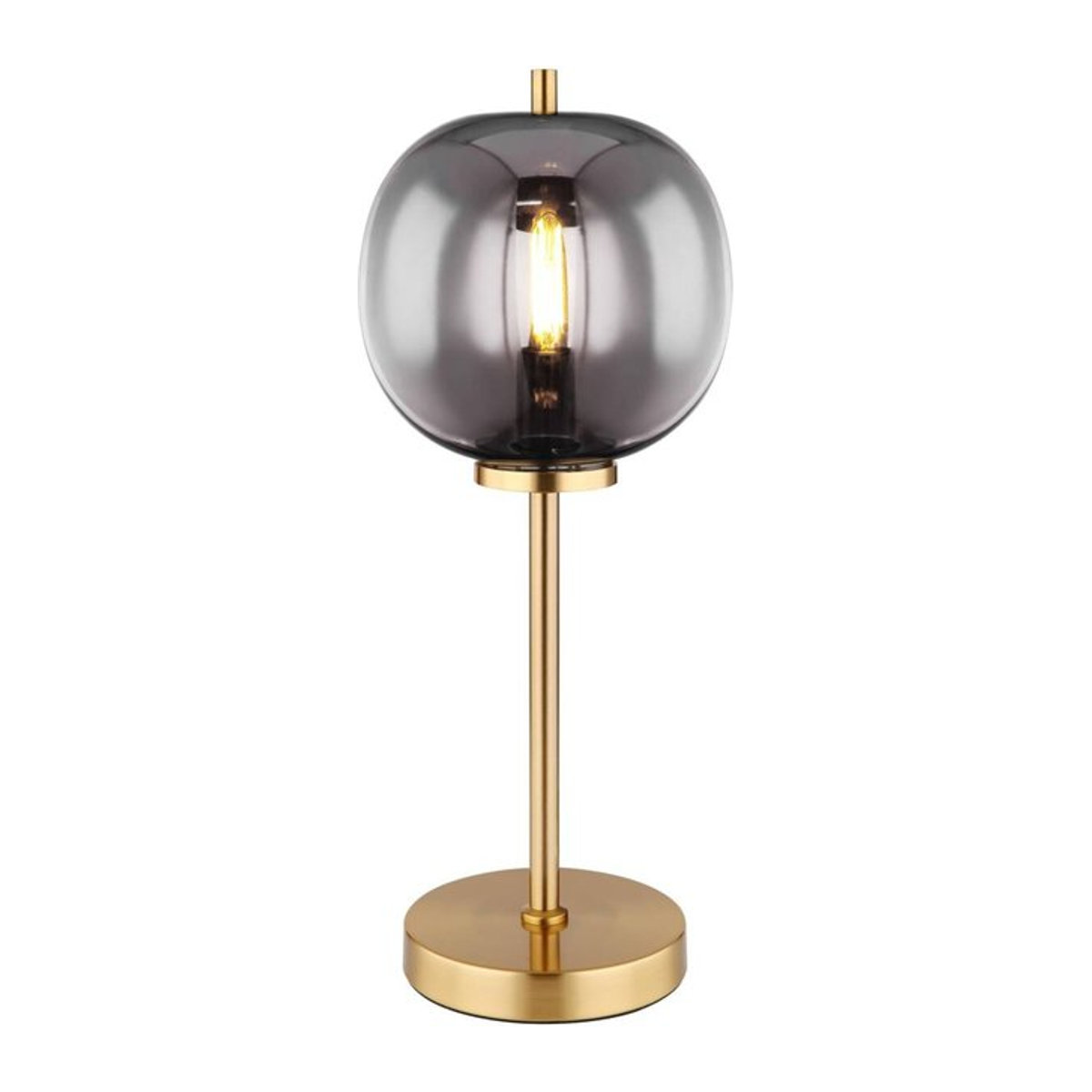 Globo Tischlampe Blacky I Modern aus Metall und Glas in Messing und Schwarz, H: 45 cm, B: 18,5 cm - Bild 1