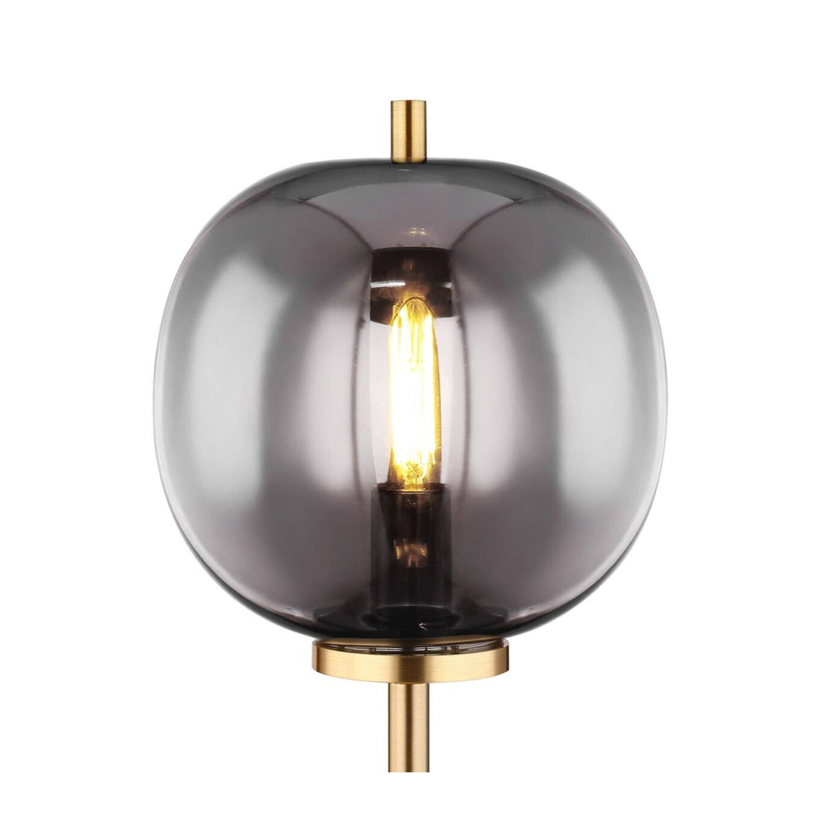 Globo Tischlampe Blacky I Modern aus Metall und Glas in Messing und Schwarz, H: 45 cm, B: 18,5 cm - Bild 2