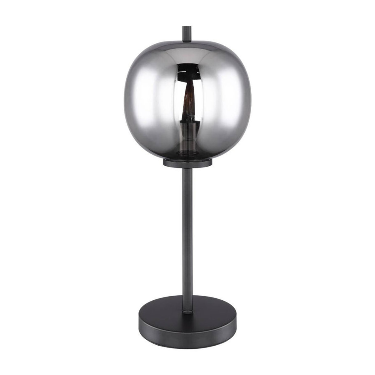 Globo Tischleuchte Blacky in Schwarz aus Metall und Glas mit E14 Fassung, Höhe: 45 cm - Bild 1