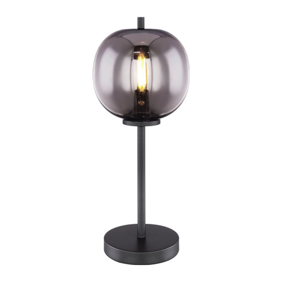 Globo Tischleuchte Blacky in Schwarz aus Metall und Glas mit E14 Fassung, Höhe: 45 cm - Bild 3