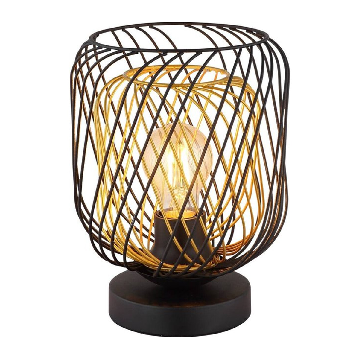 GLOBO Tischleuchte DICHTI Schwarz Metall E27 Modern Retro H: 24,5 cm, B: 18 cm - Bild 1