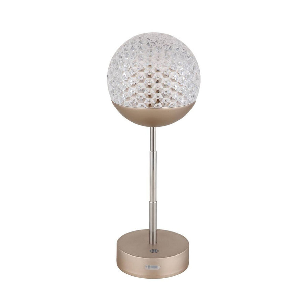 GLOBO Tischleuchte Gavin Modern in Gold aus Kunststoff und Acryl mit integriertem warmweißem LED-Licht, Höhe: 31,5 cm, Durchmesser: 12 cm - Bild 1