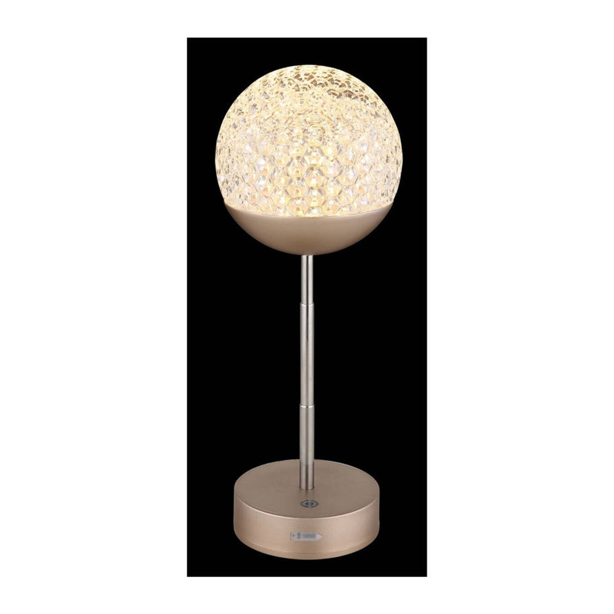 GLOBO Tischleuchte Gavin Modern in Gold aus Kunststoff und Acryl mit integriertem warmweißem LED-Licht, Höhe: 31,5 cm, Durchmesser: 12 cm - Bild 2