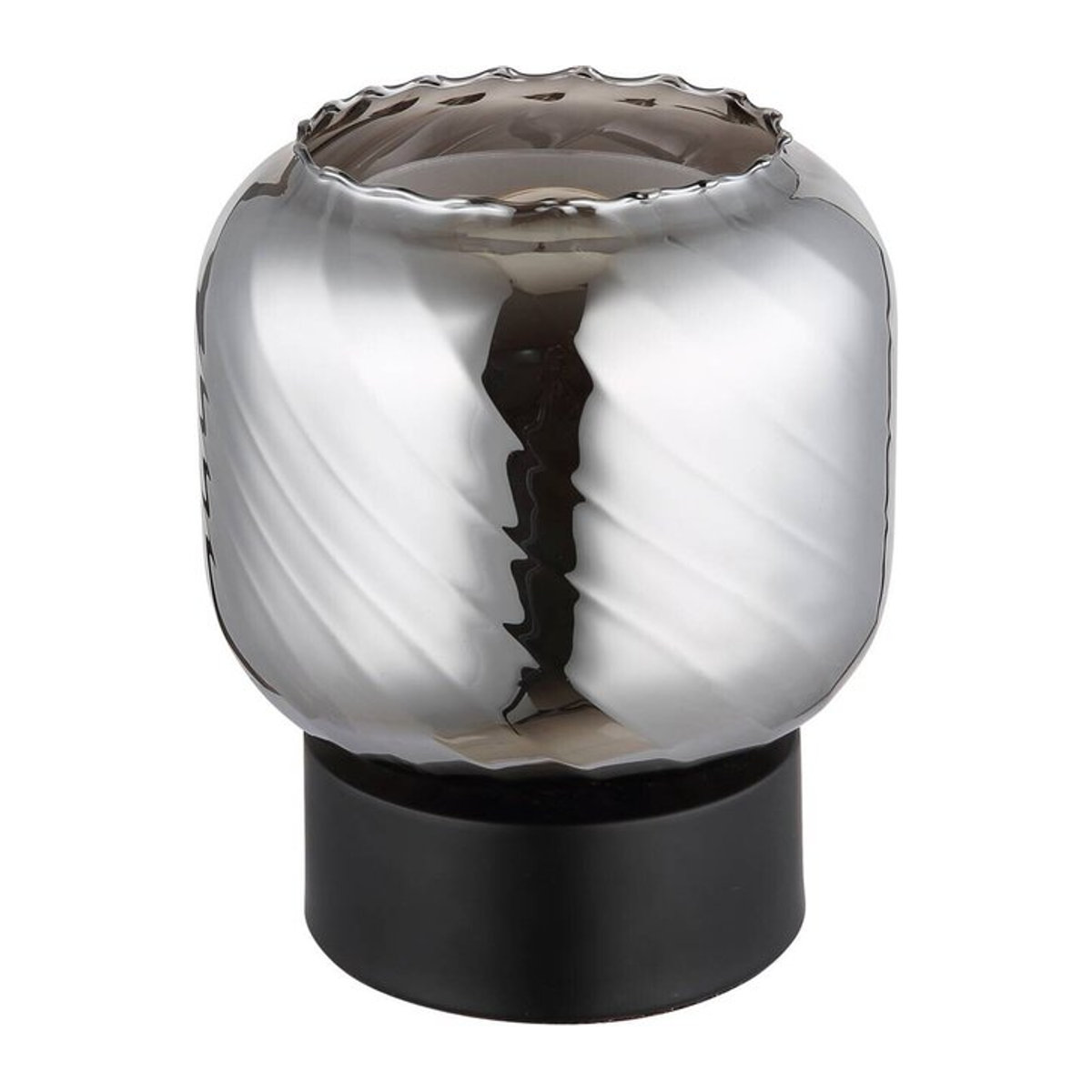 GLOBO Tischleuchte Modern in Schwarz und Rauch aus Metall und Glas mit E27 Fassung, Höhe: 17 cm, Durchmesser: 14 cm - Bild 1