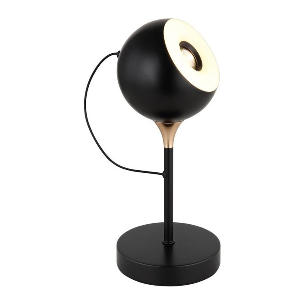 GLOBO Tischleuchte Modern Minimalistisch in Schwarz und Gold aus Metall und Acryl mit warmweißem LED-Licht, Höhe: 28,5 cm, Durchmesser: 13 cm - Bild 1