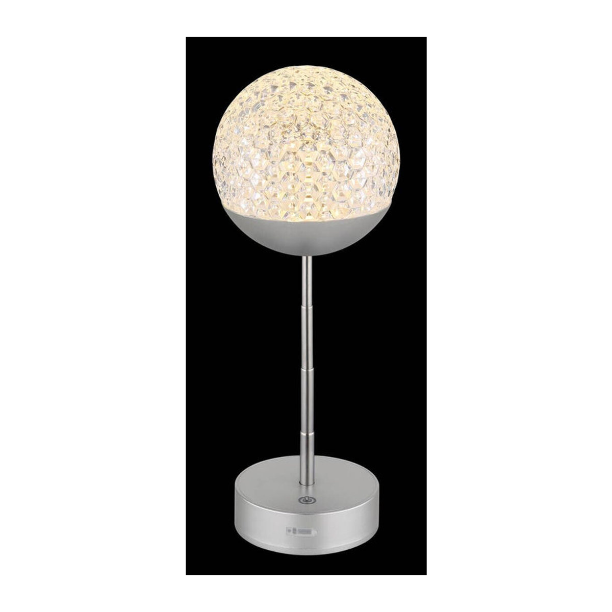 GLOBO Tischleuchte Modern Silber aus Kunststoff und Acryl mit warmweißem LED-Licht, Höhe: 31,5 cm, Durchmesser: 12 cm - Bild 2