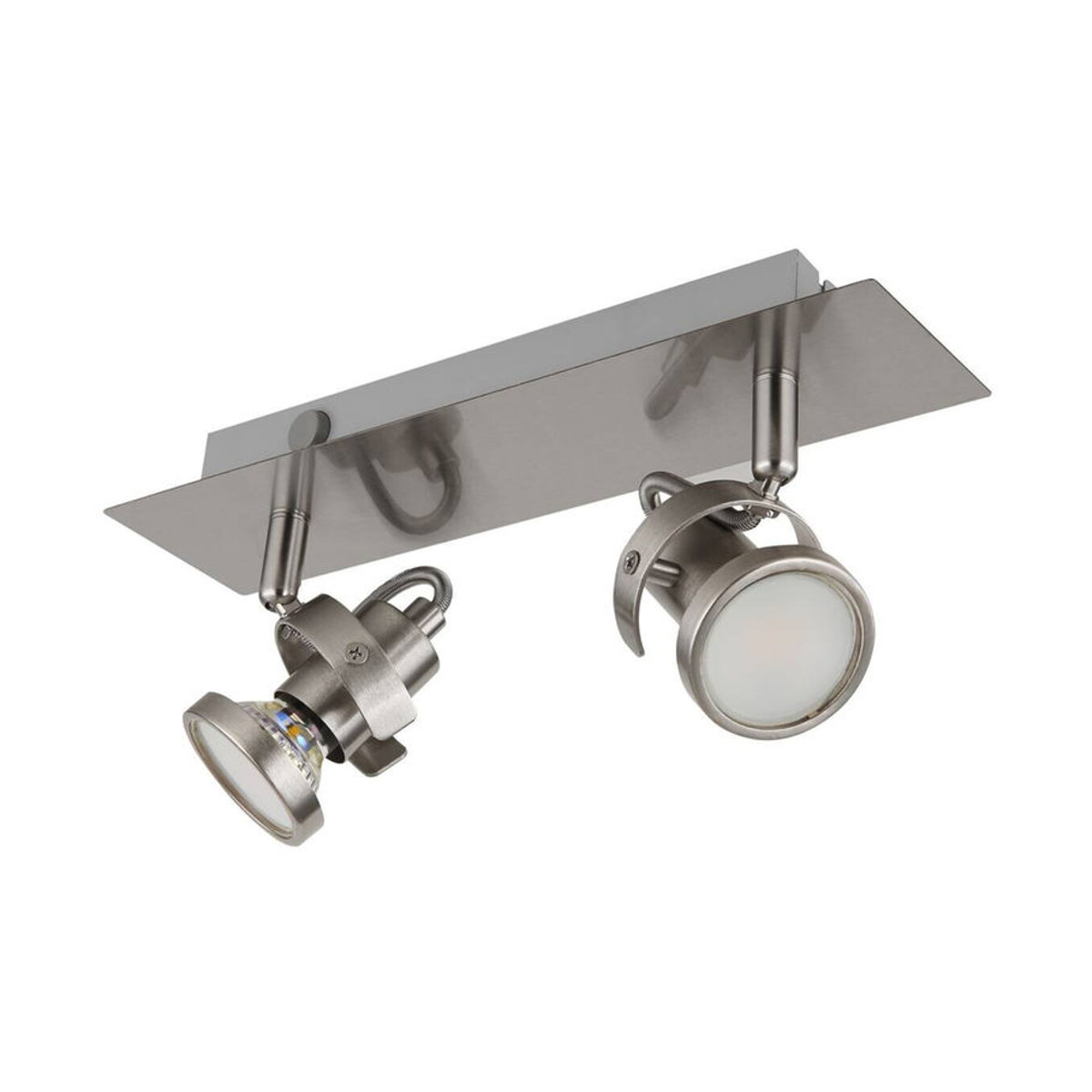 GLOBO Verpax Deckenspot Strahler in Nickel matt mit 2 Brennstellen für GU10, B/H/L: 10 x 13,2 x 28 cm - Bild 2