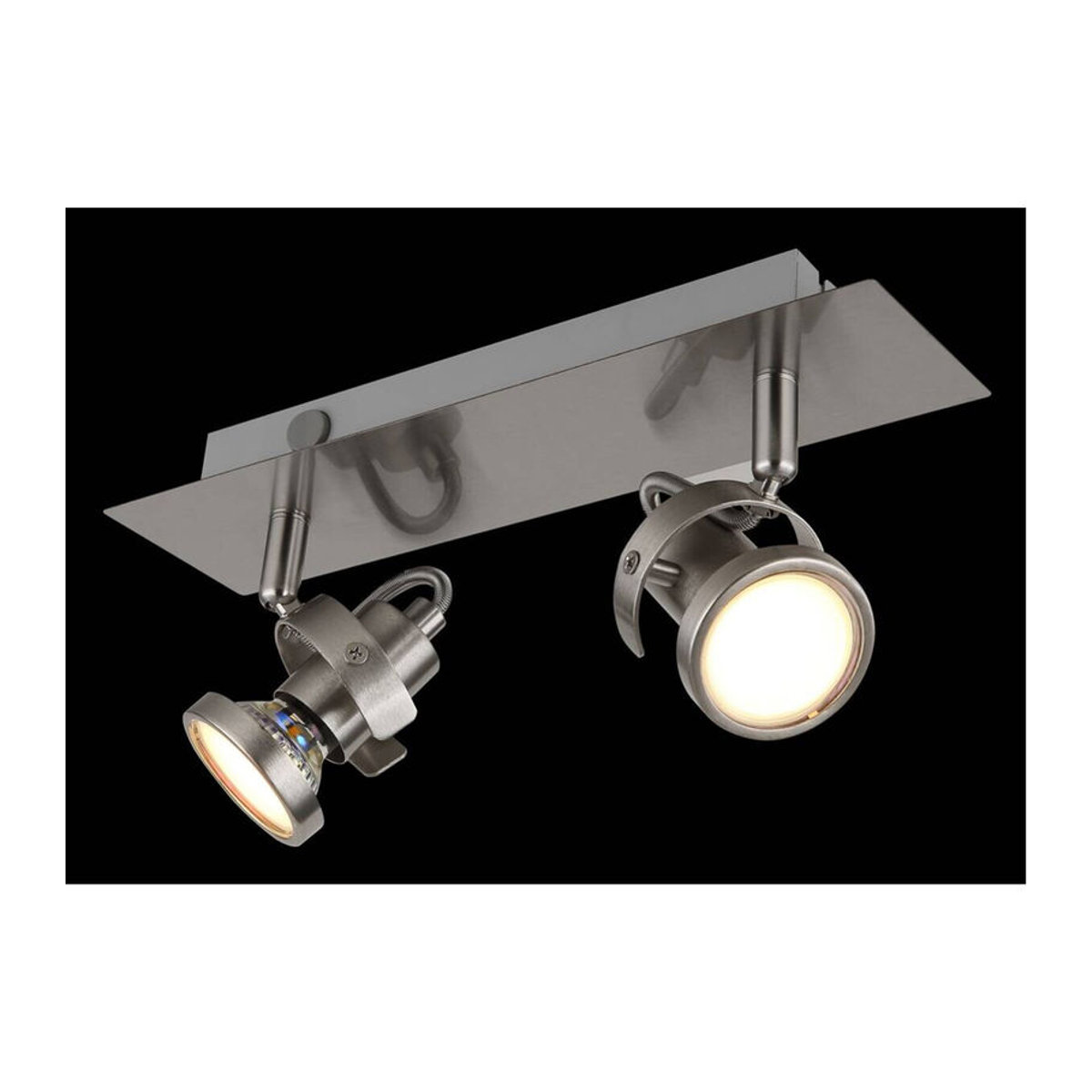 GLOBO Verpax Deckenspot Strahler in Nickel matt mit 2 Brennstellen für GU10, B/H/L: 10 x 13,2 x 28 cm - Bild 3