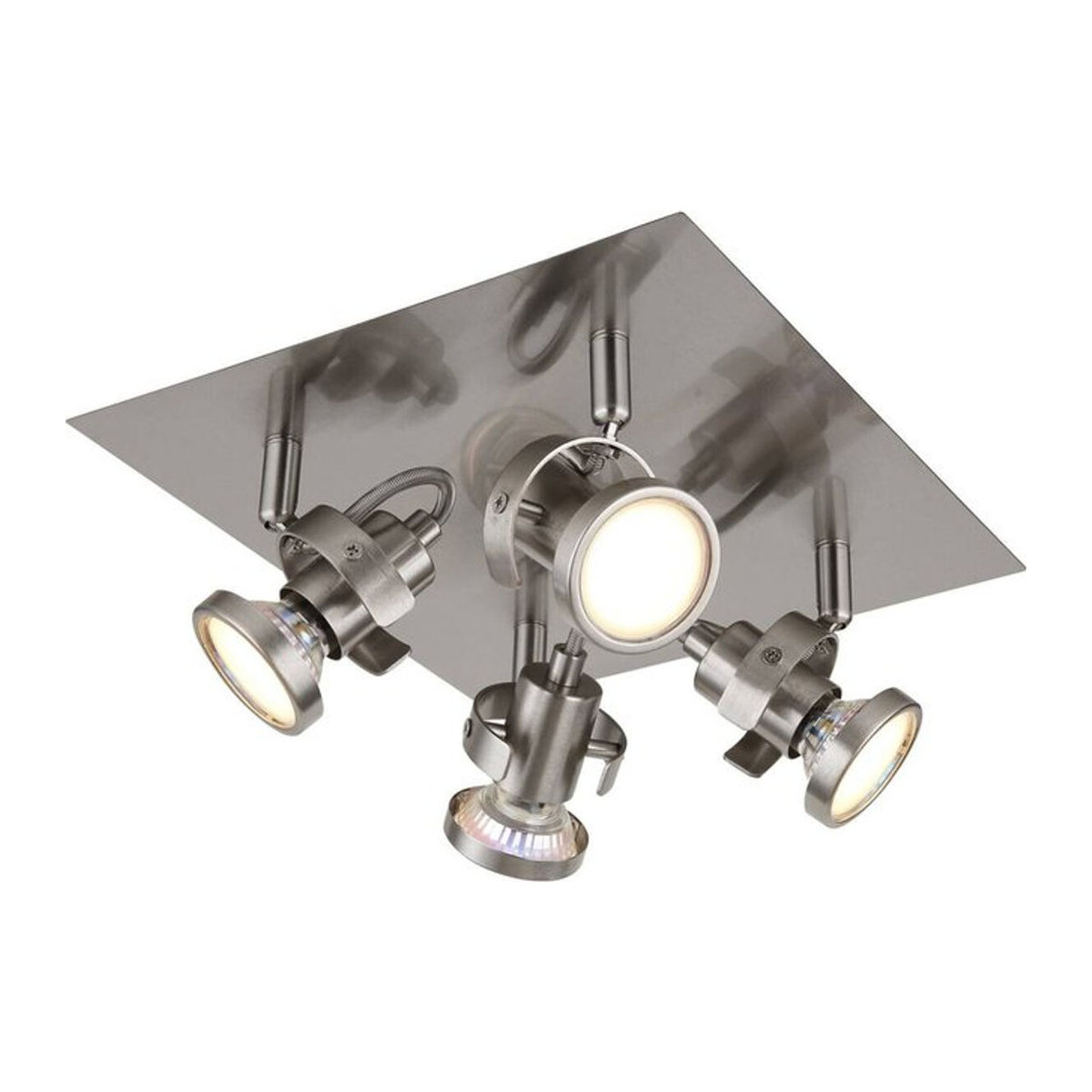 GLOBO Verpax Deckenspot Strahler in Nickel matt mit 4 GU10 Brennstellen, B/H/L: 24 x 13,2 x 26 cm - Bild 1