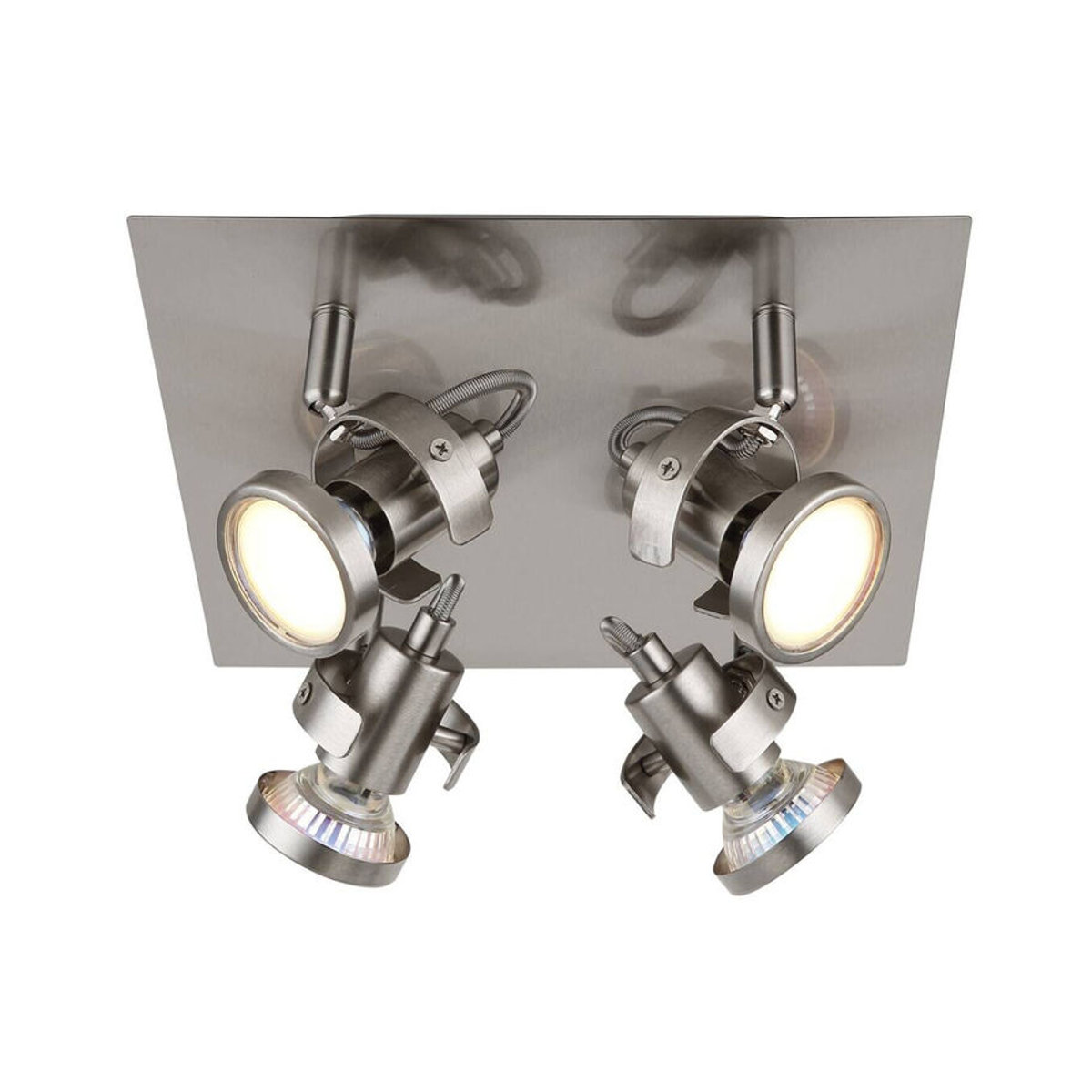 GLOBO Verpax Deckenspot Strahler in Nickel matt mit 4 GU10 Brennstellen, B/H/L: 24 x 13,2 x 26 cm - Bild 3