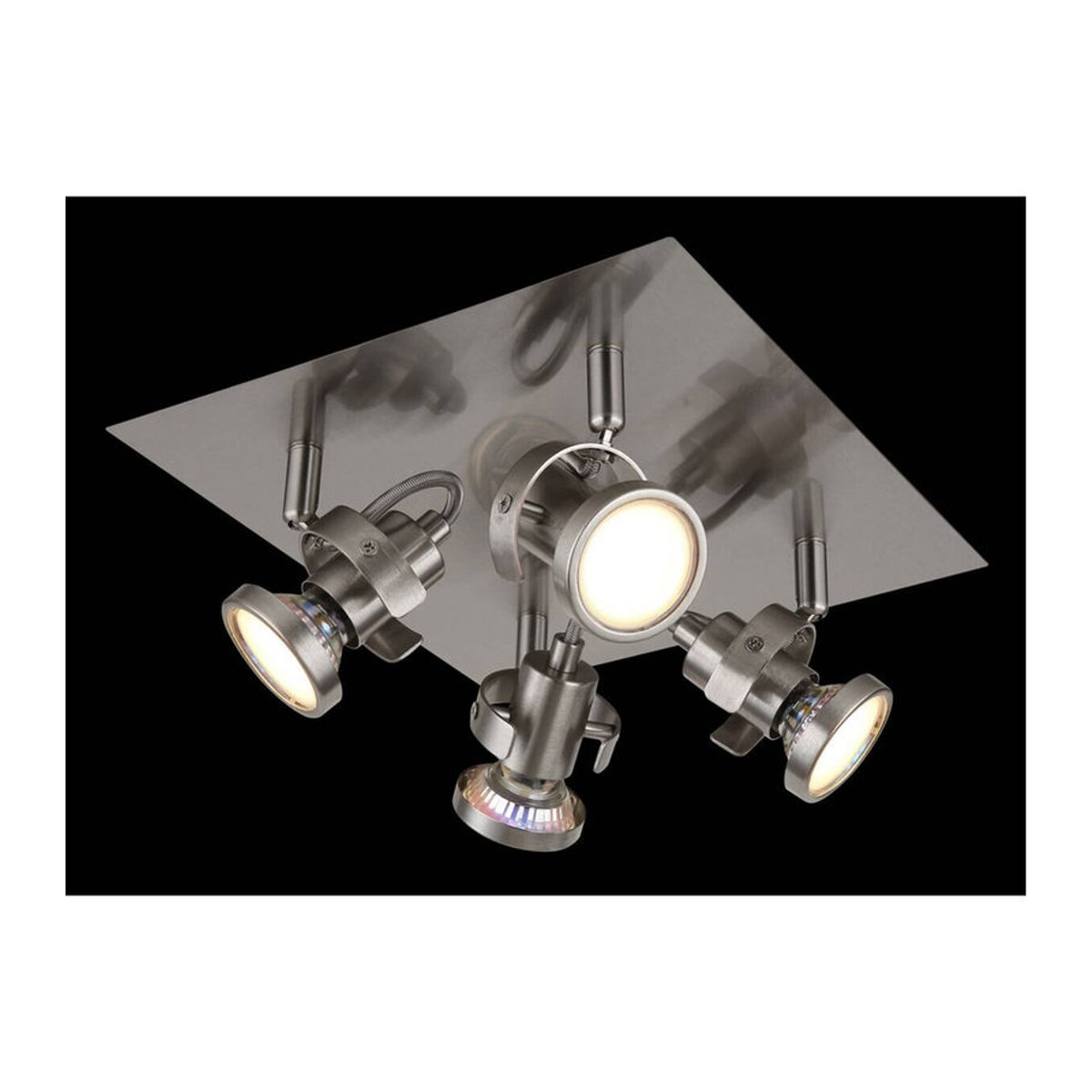 GLOBO Verpax Deckenspot Strahler in Nickel matt mit 4 GU10 Brennstellen, B/H/L: 24 x 13,2 x 26 cm - Bild 4