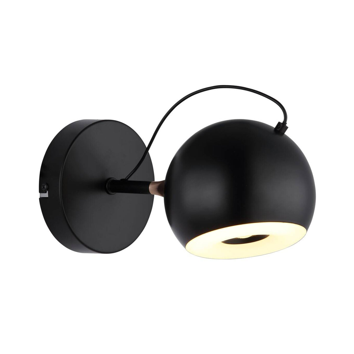 GLOBO Wandleuchte Modern in Schwarz und Gold aus Metall mit integriertem warmweißem LED-Licht, Durchmesser: 12 cm - Bild 2