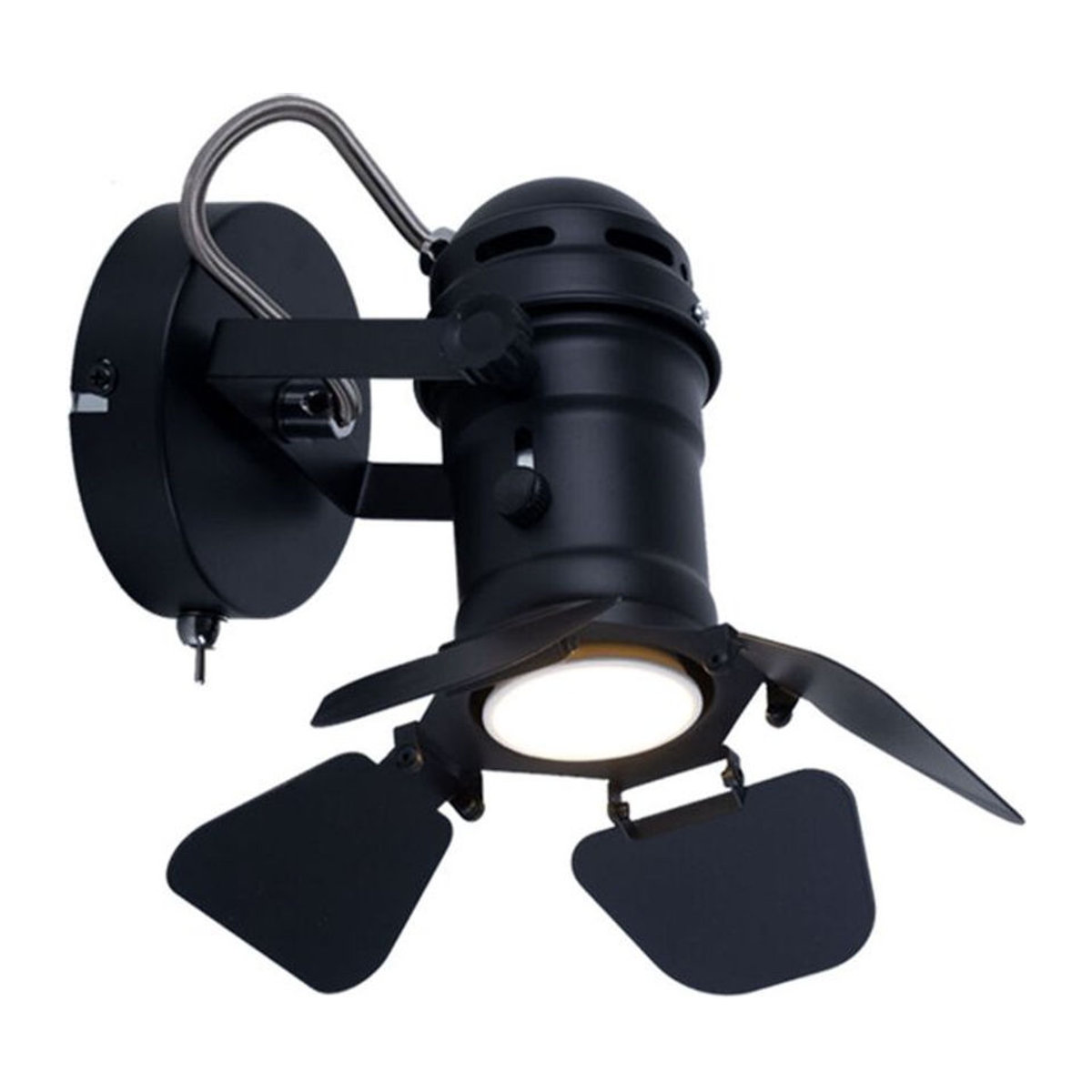 Globo Wandstrahler Egon Retro Wandlampe aus Metall in Schwarz B/H/T: 16 x 22 x 25 cm GU10 - Bild 2